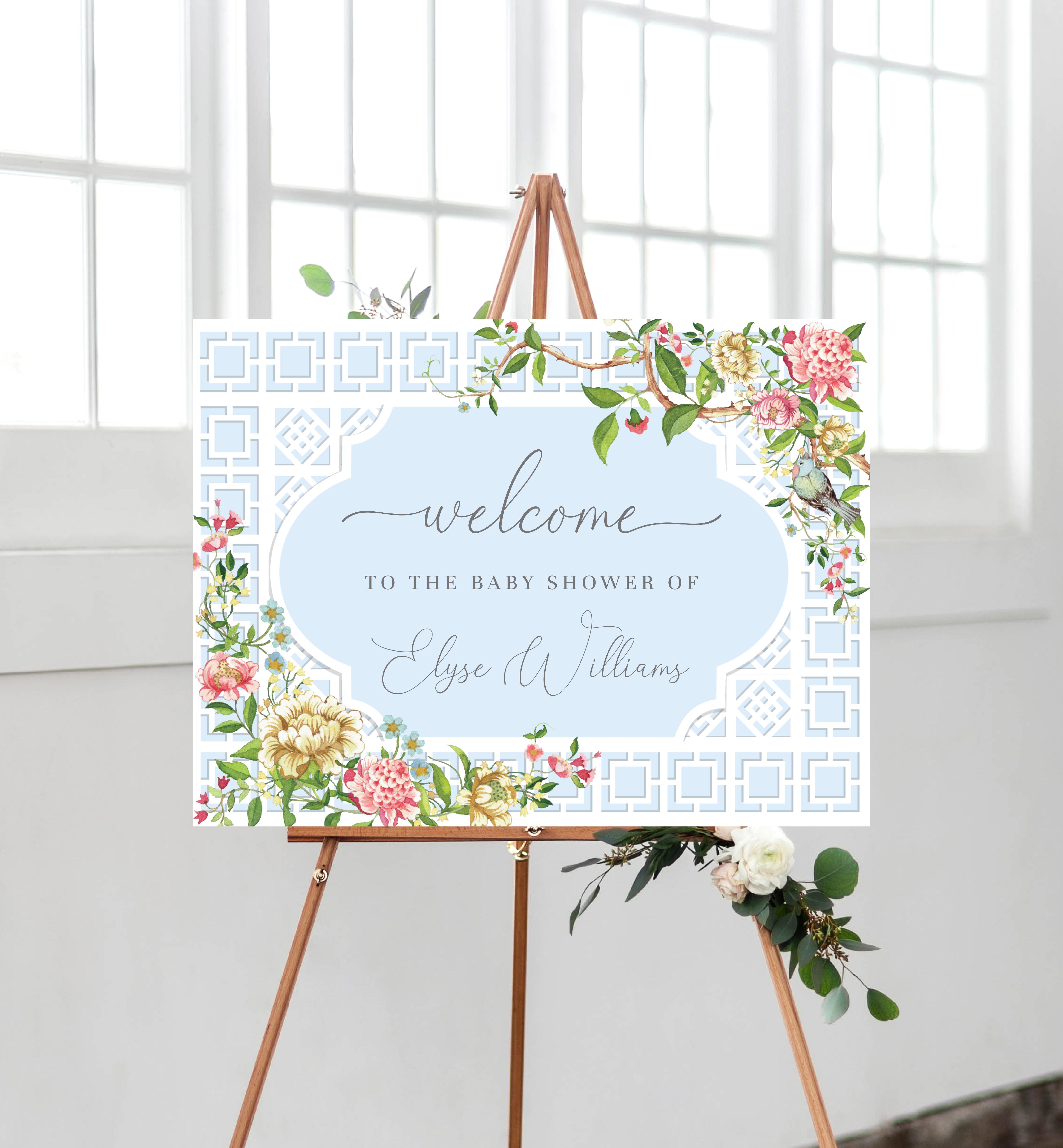 TRI-BLU-3-B1735 - TRIANON - BLUE - WELCOME SIGN design preview