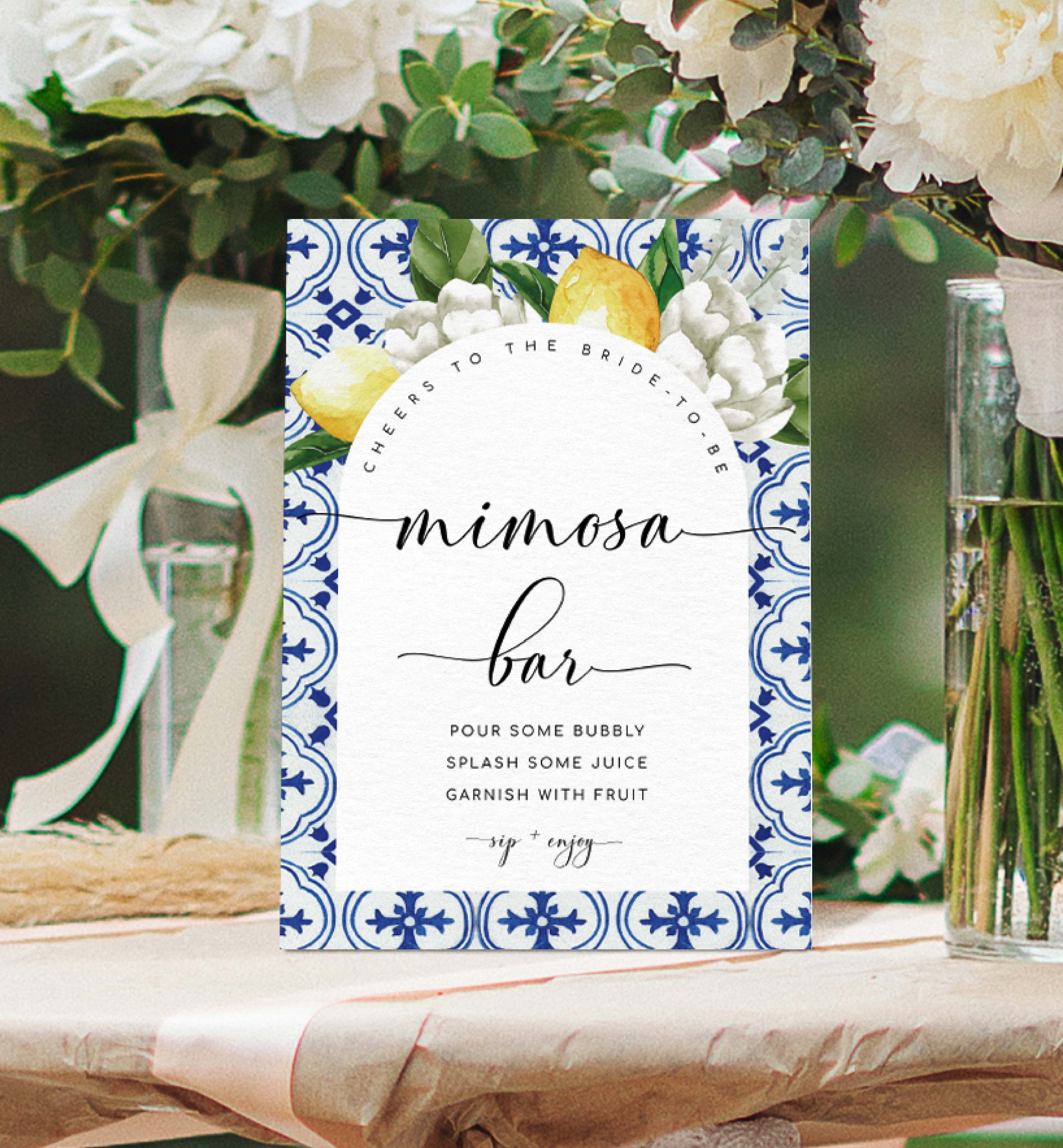 MED-BLU-7-B2667 - THE MED - LEMONS - MIMOSA BAR SIGN - ARCH design preview