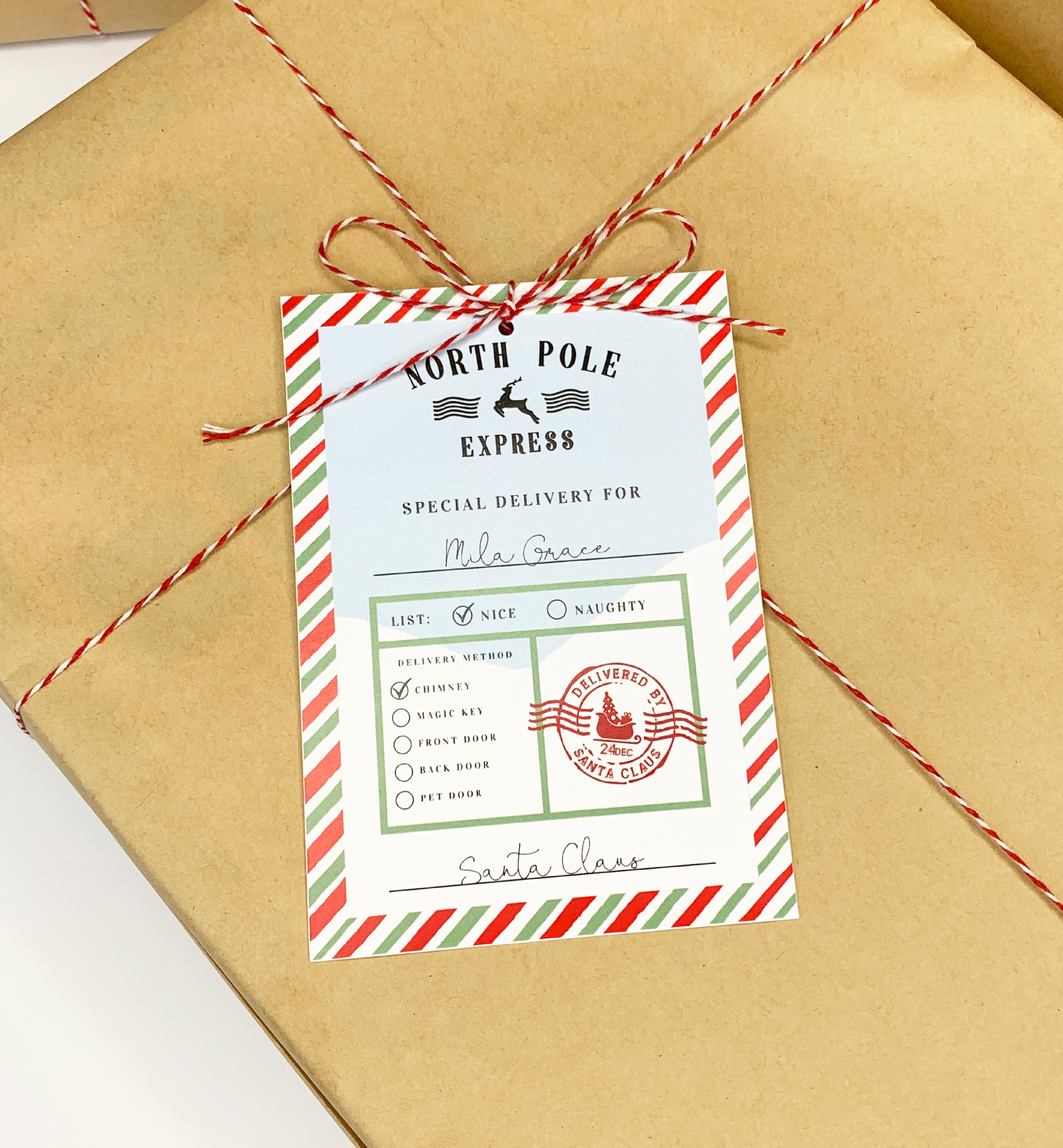 SAW-MLT-6-B1702 - SANTAS WORKSHOP - MULTI - NORTH POLE EXPRESS GIFT TAG design preview