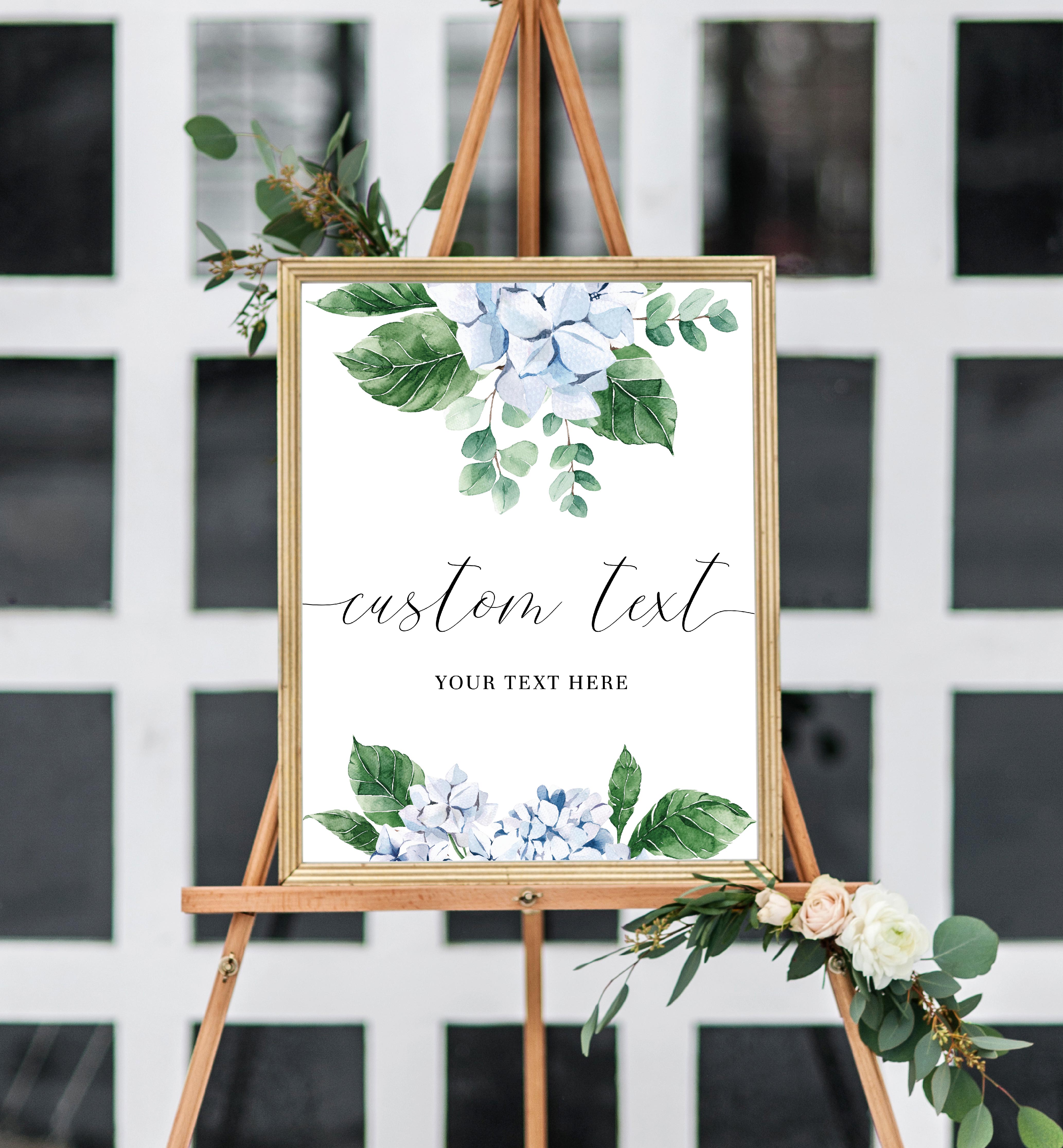 FER-BLU-7-B1938 - FERRAS BLOSSOM - BLUE - CUSTOM TEXT SIGN design preview