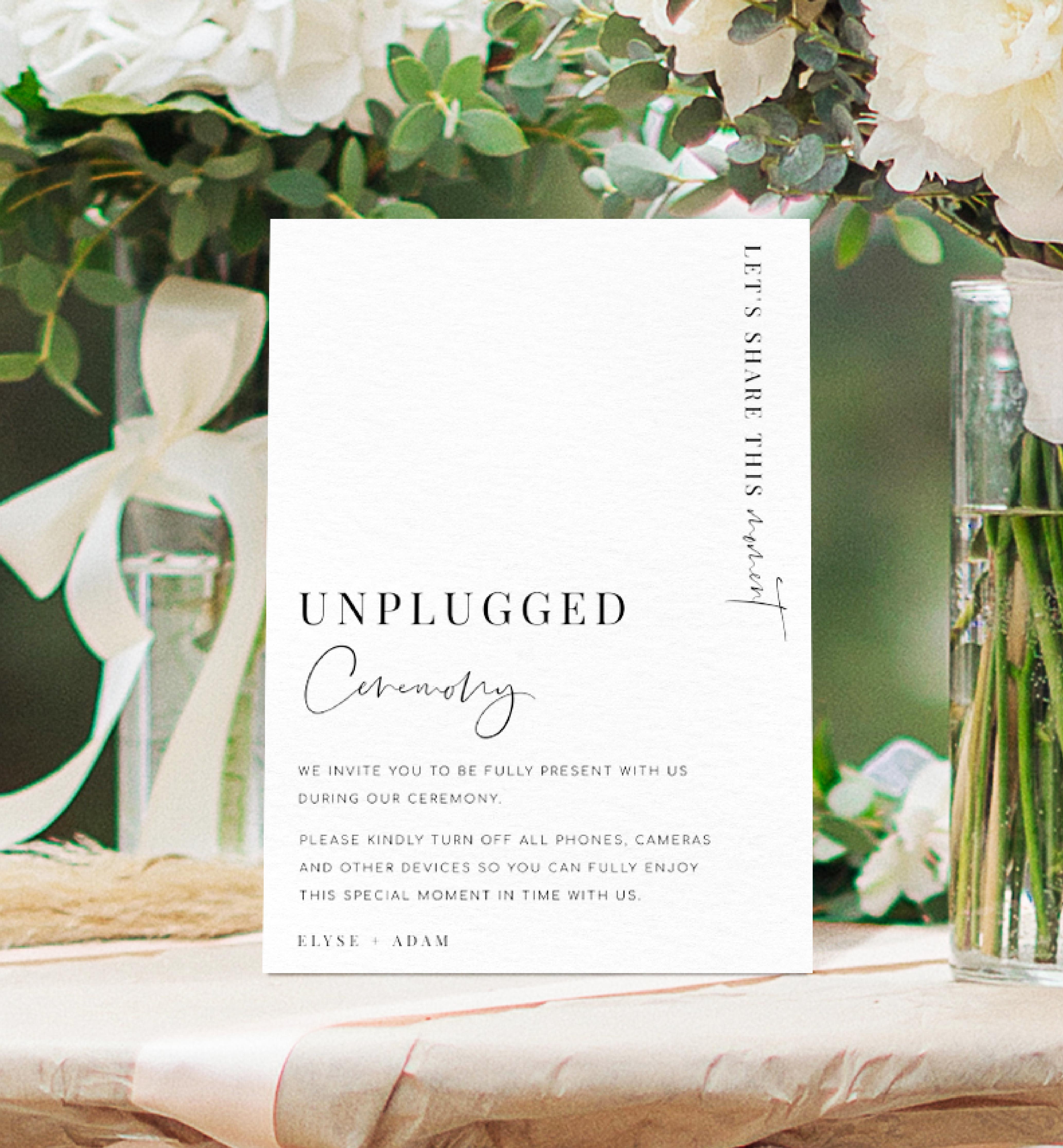 EST-WHT-7-B2171 - ESTELLE - WHITE - UNPLUGGED CEREMONY SIGN design preview