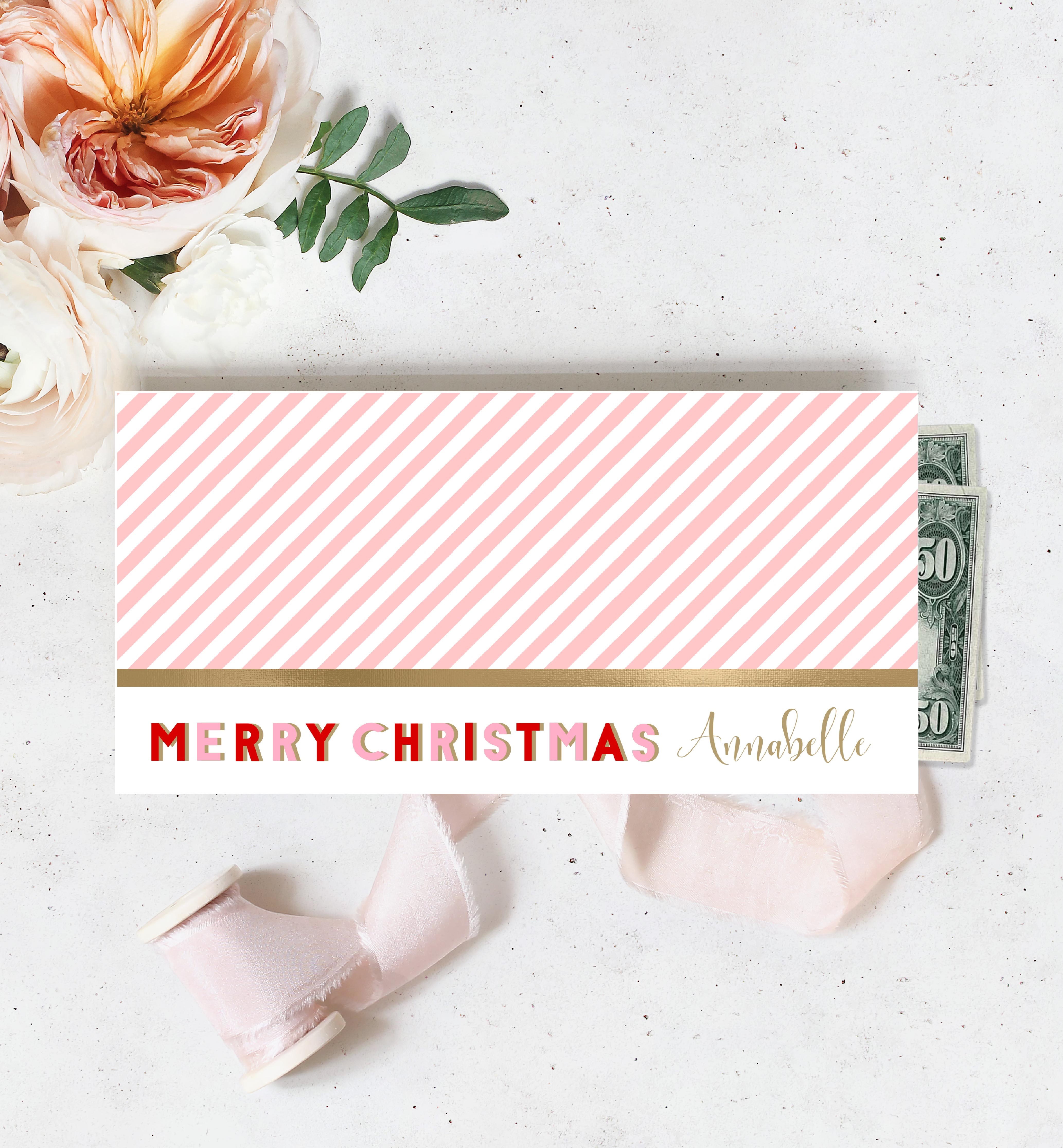 STR-RPG-14-B2410 - STRIPE - RED PINK - CHRISTMAS MONEY WALLET design preview