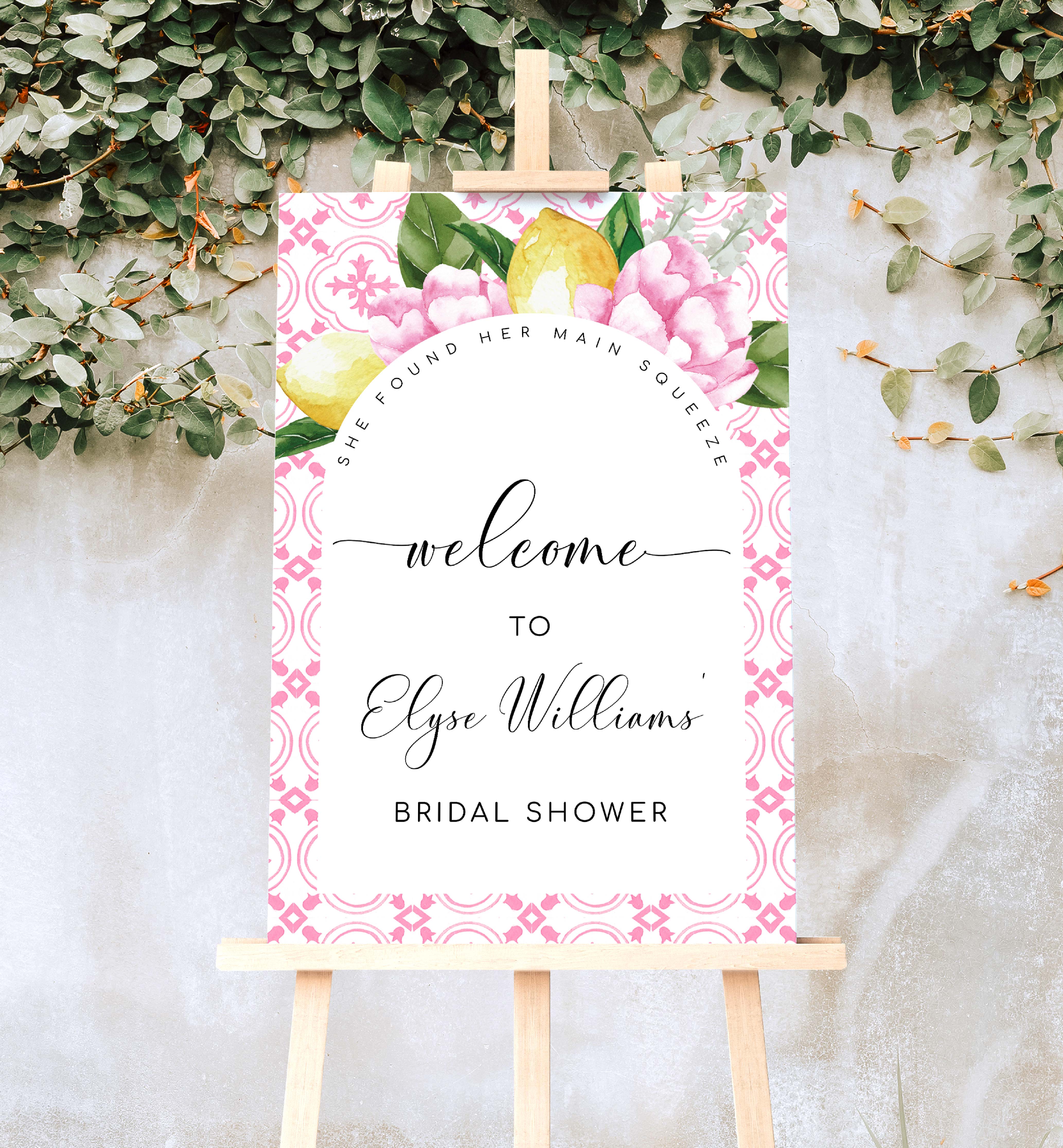 MED-PNK-3-B1893 - THE MED - PINK LEMONS - ARCH WELCOME SIGN design preview
