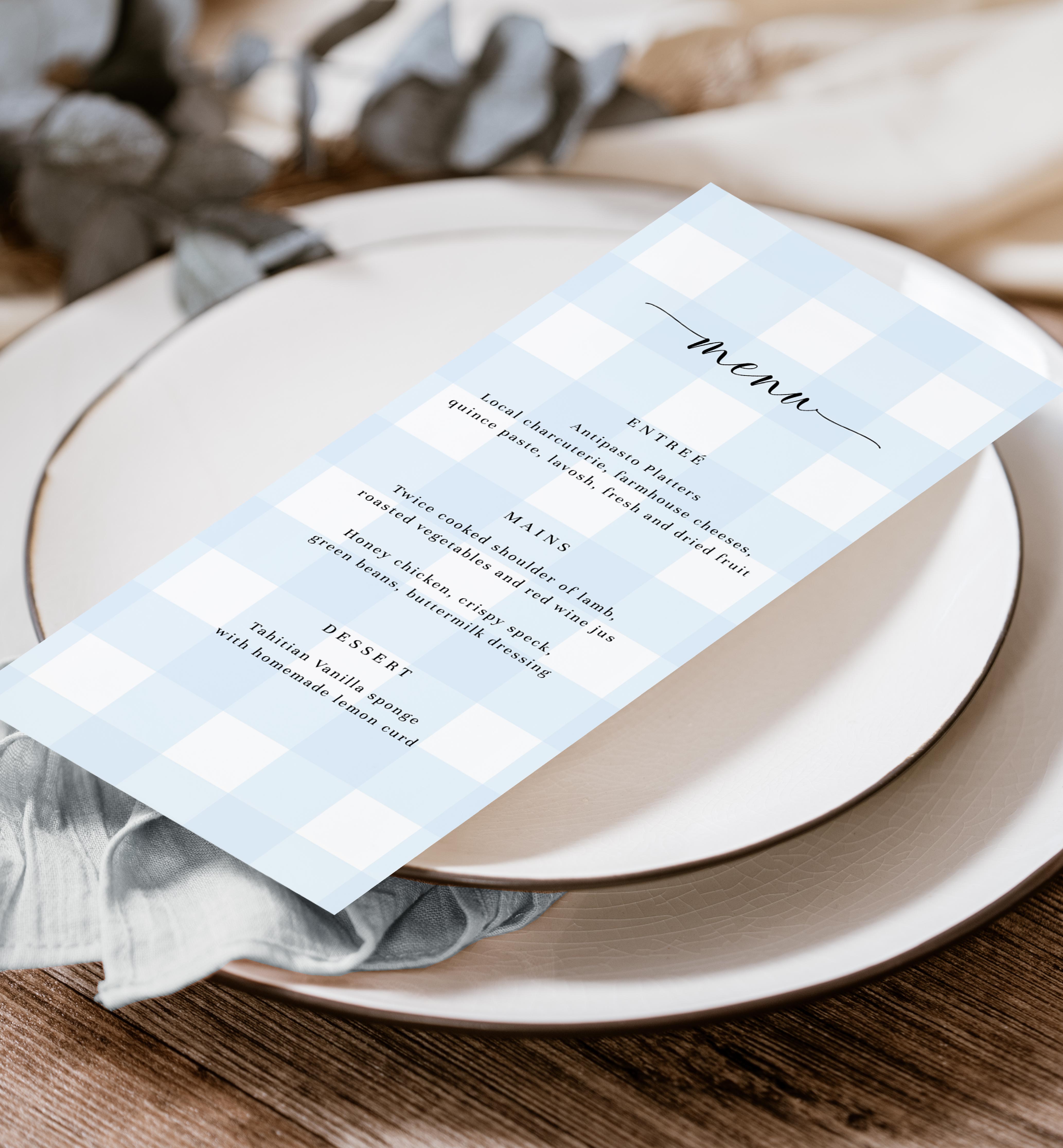 GIN-BLU-12-B2116 - GINGHAM - BLUE - MENU design preview