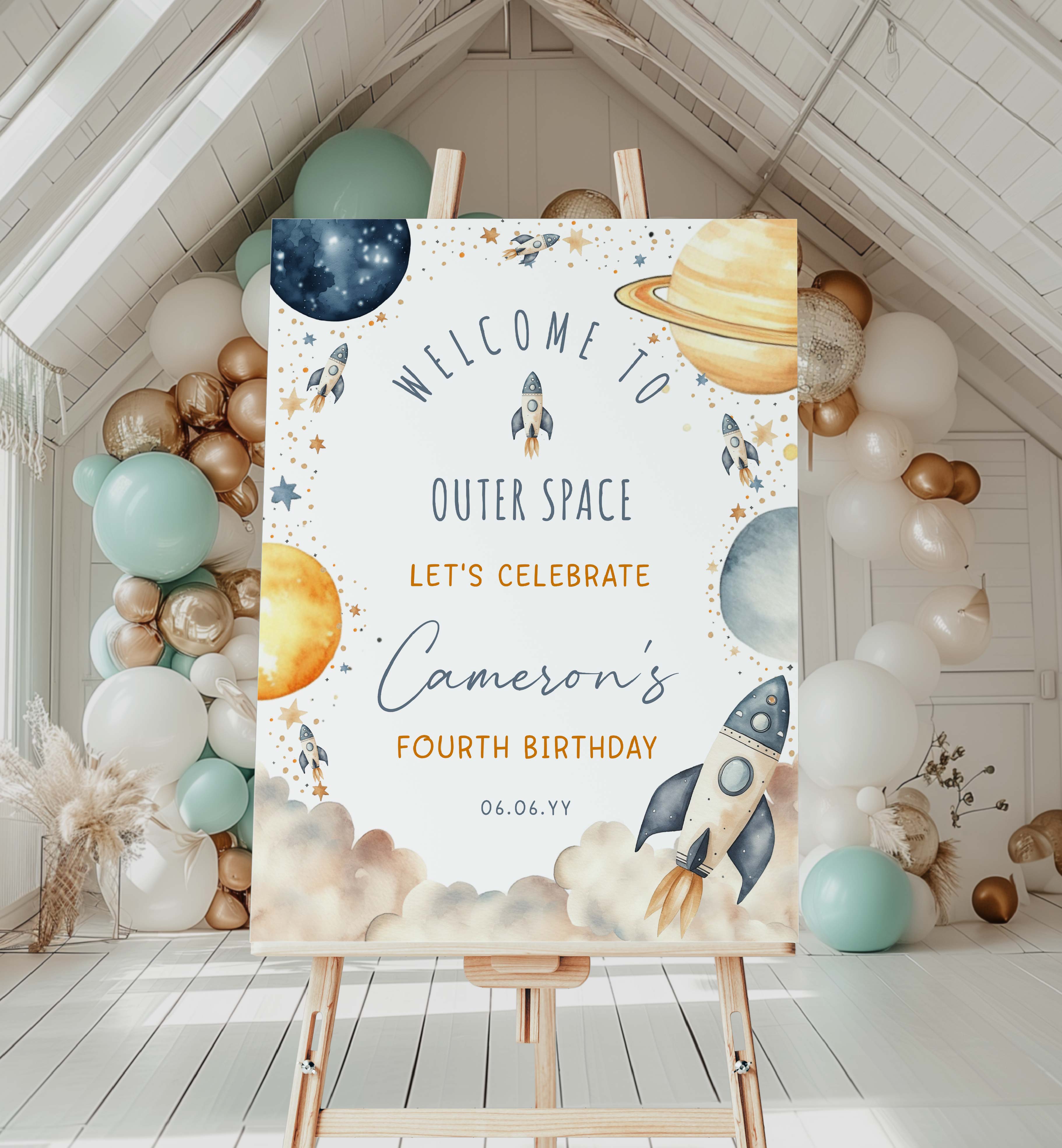 SPA-WHT-3-B3334 - SPACE - WHITE - WELCOME SIGN design preview