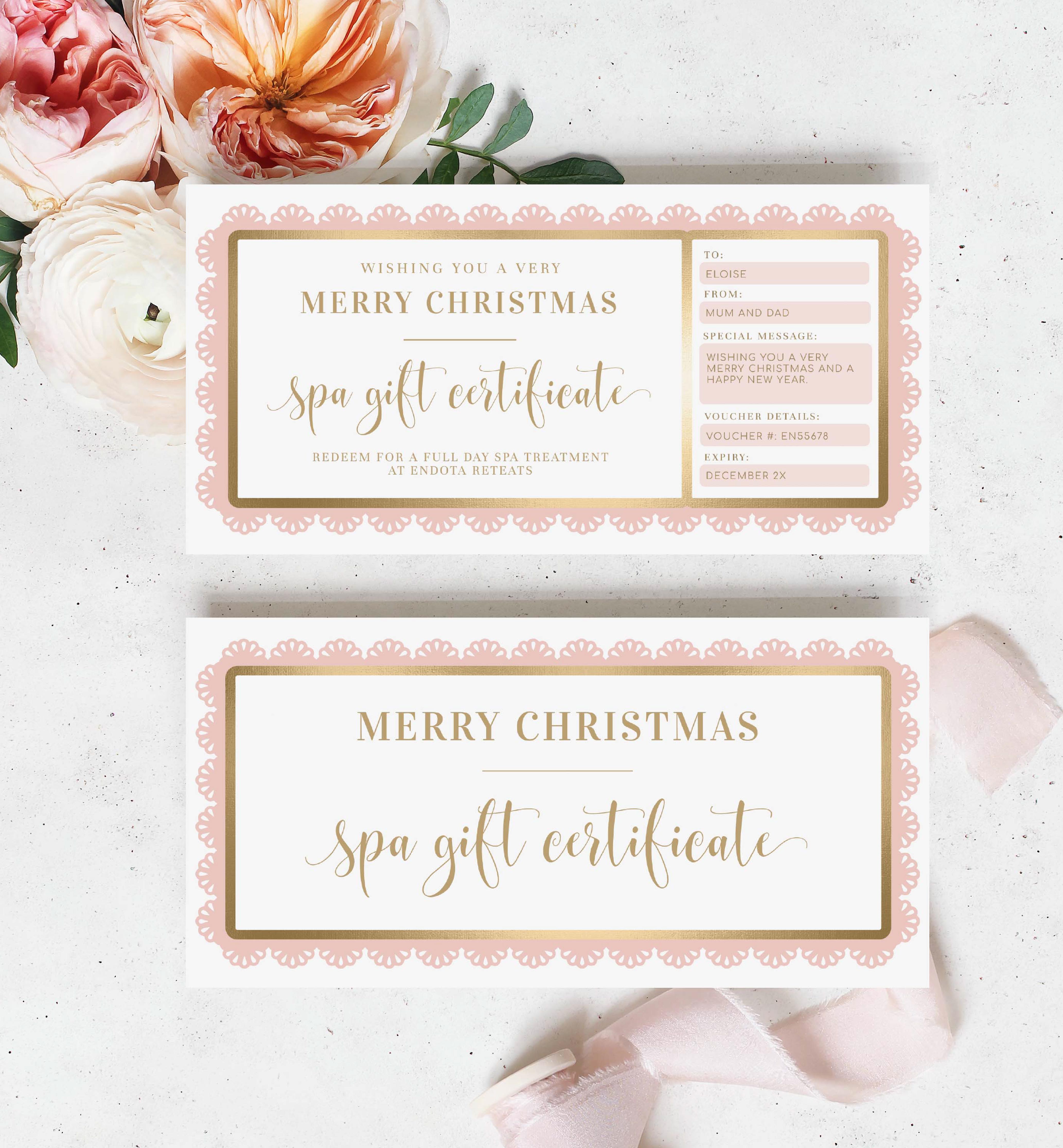 FSC-PNK-1-B1705 - FANCY SCALLOP - PINK GOLD - CHRISTMAS GIFT CERTIFICATE design preview