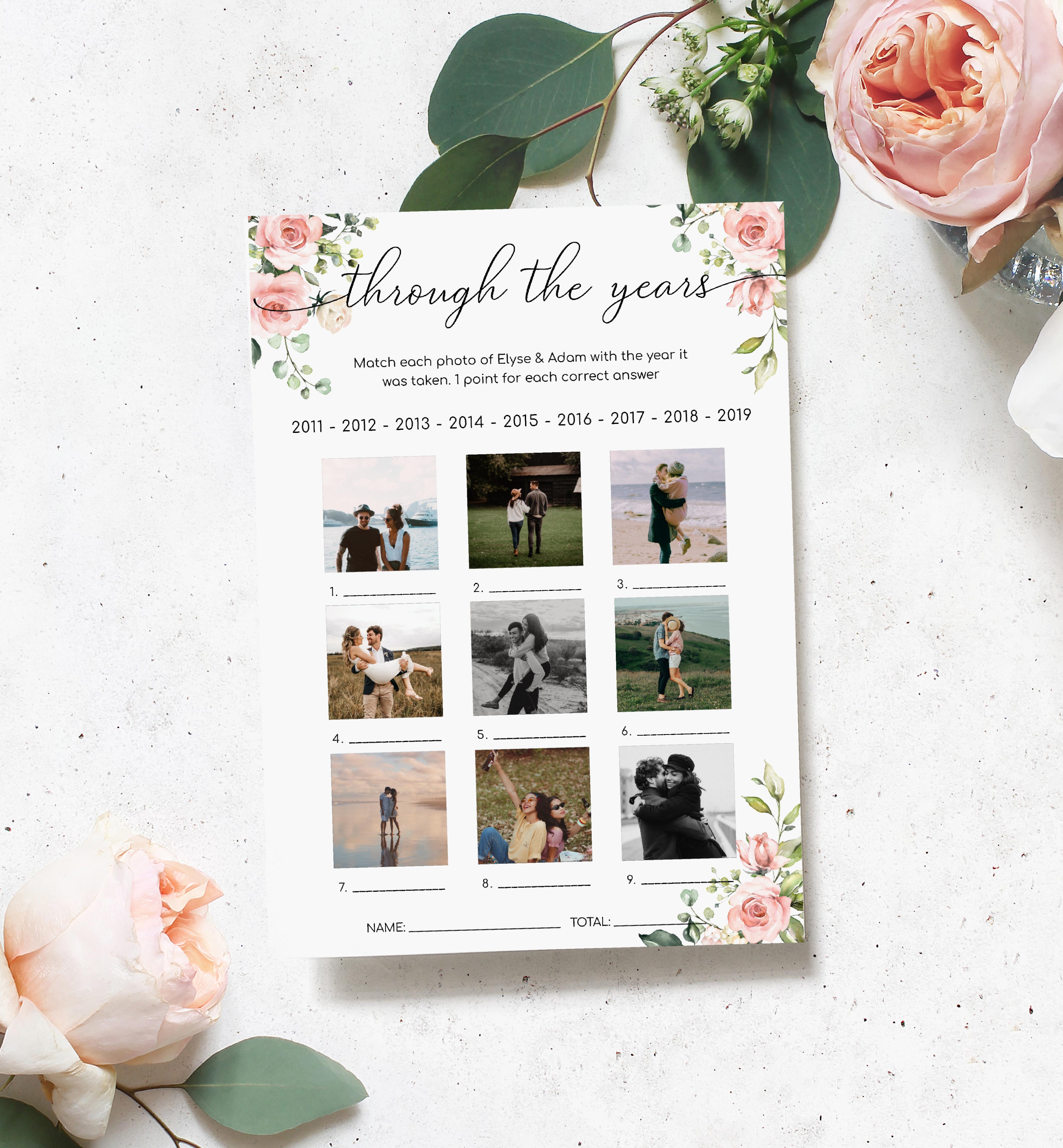 DAR-PNK-10-B1504 - DARCY FLORAL - PINK- THROUGH THE YEARS GAME design preview