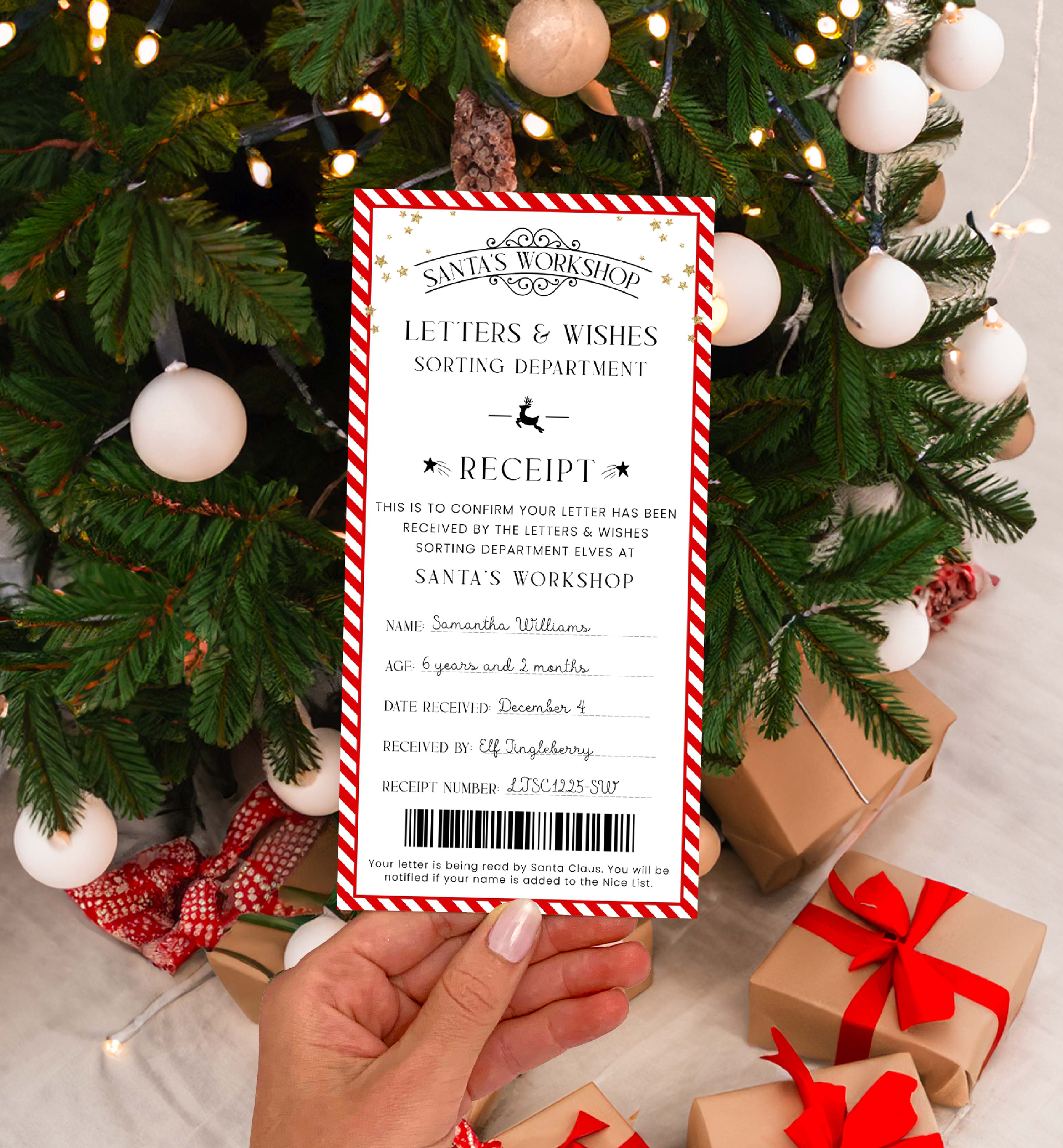 SAW-RED-24-B3380 - SANTAS WORKSHOP - RED - LETTER TO SANTA RECEIPT design preview