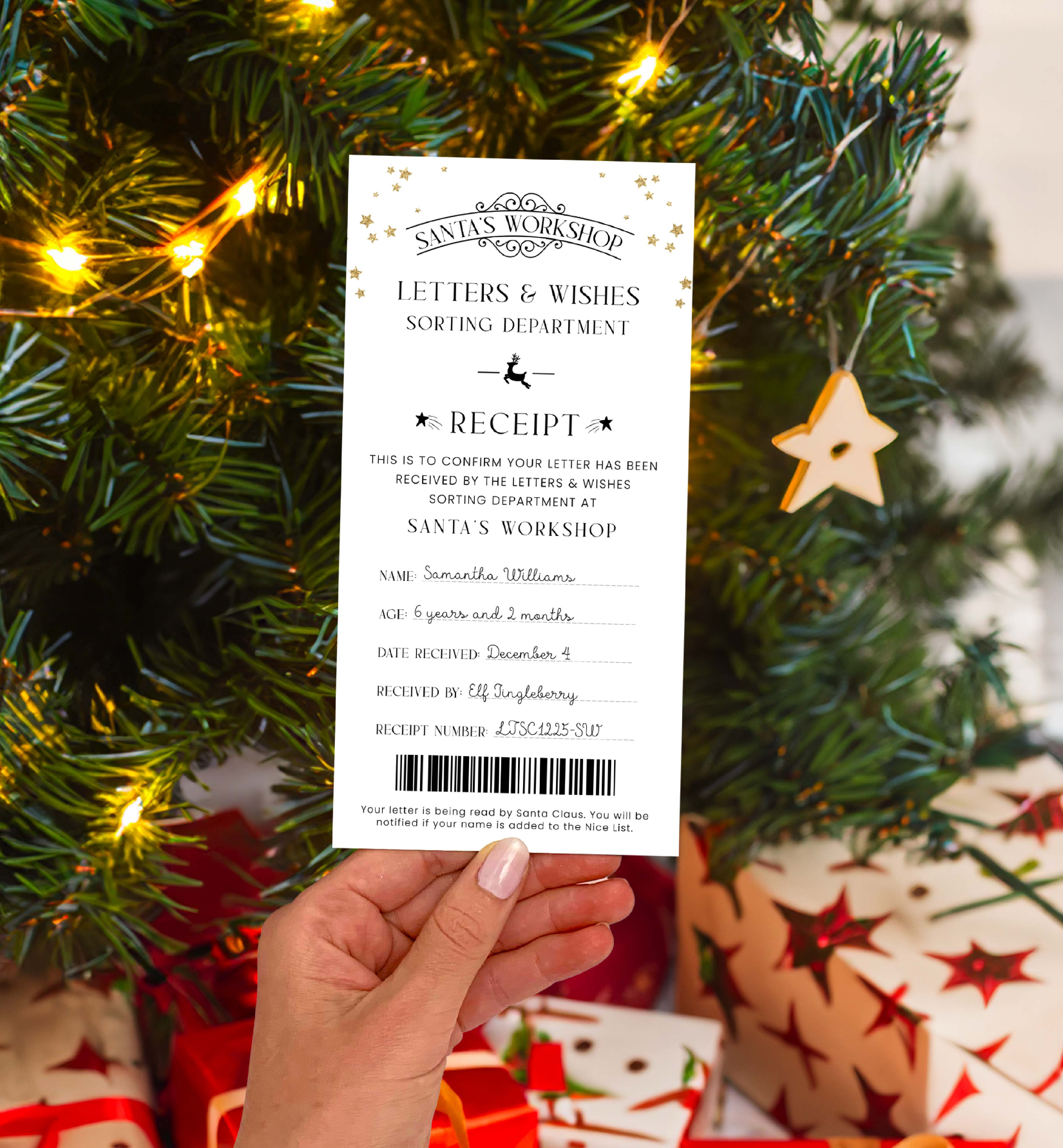 SAW-WHT-24-B3380 - SANTAS WORKSHOP - WHITE - LETTER TO SANTA RECEIPT design preview