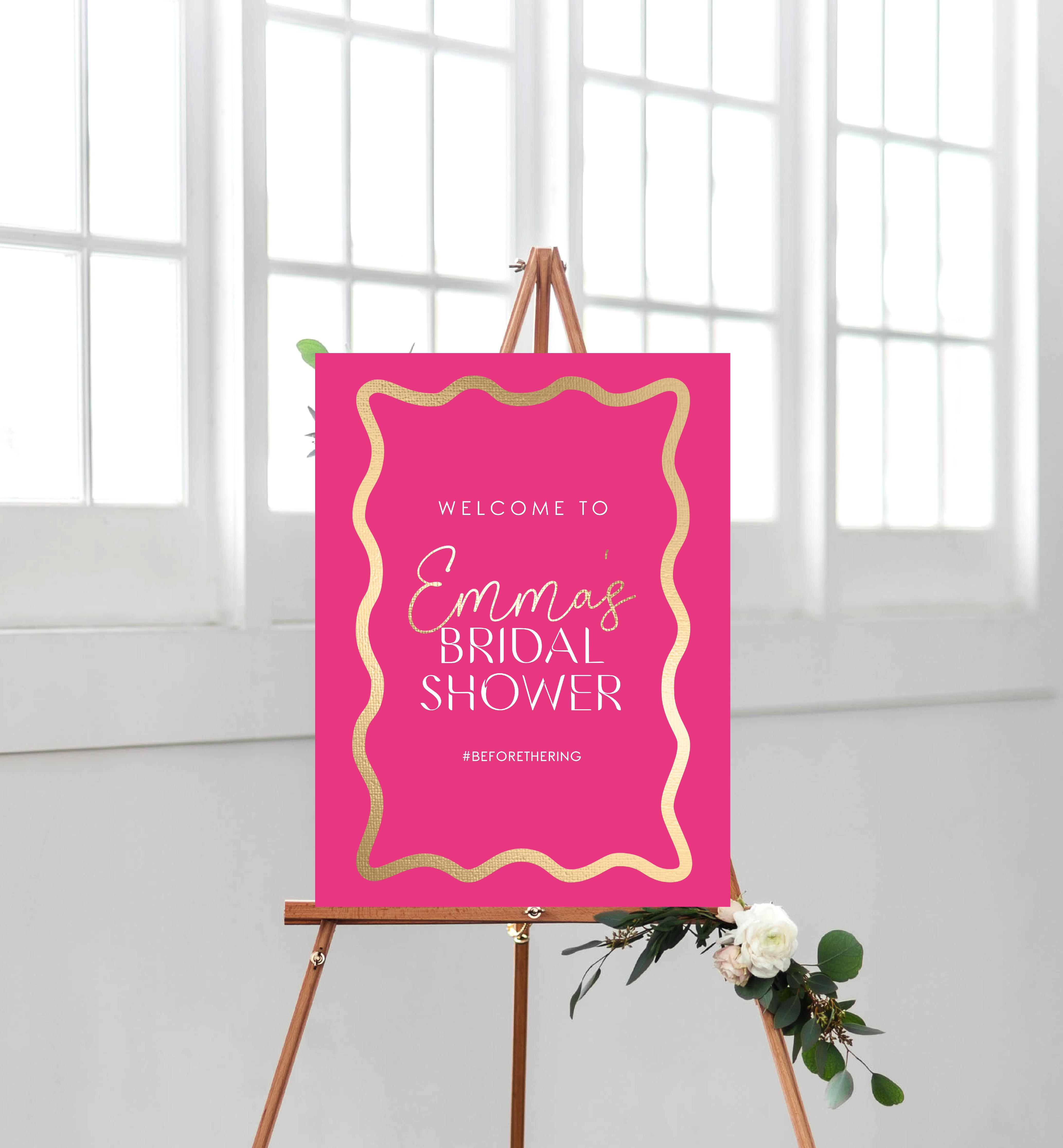 WAV-HPG-3-B2566 - WAVE - HOT PINK GOLD - WELCOME SIGN design preview