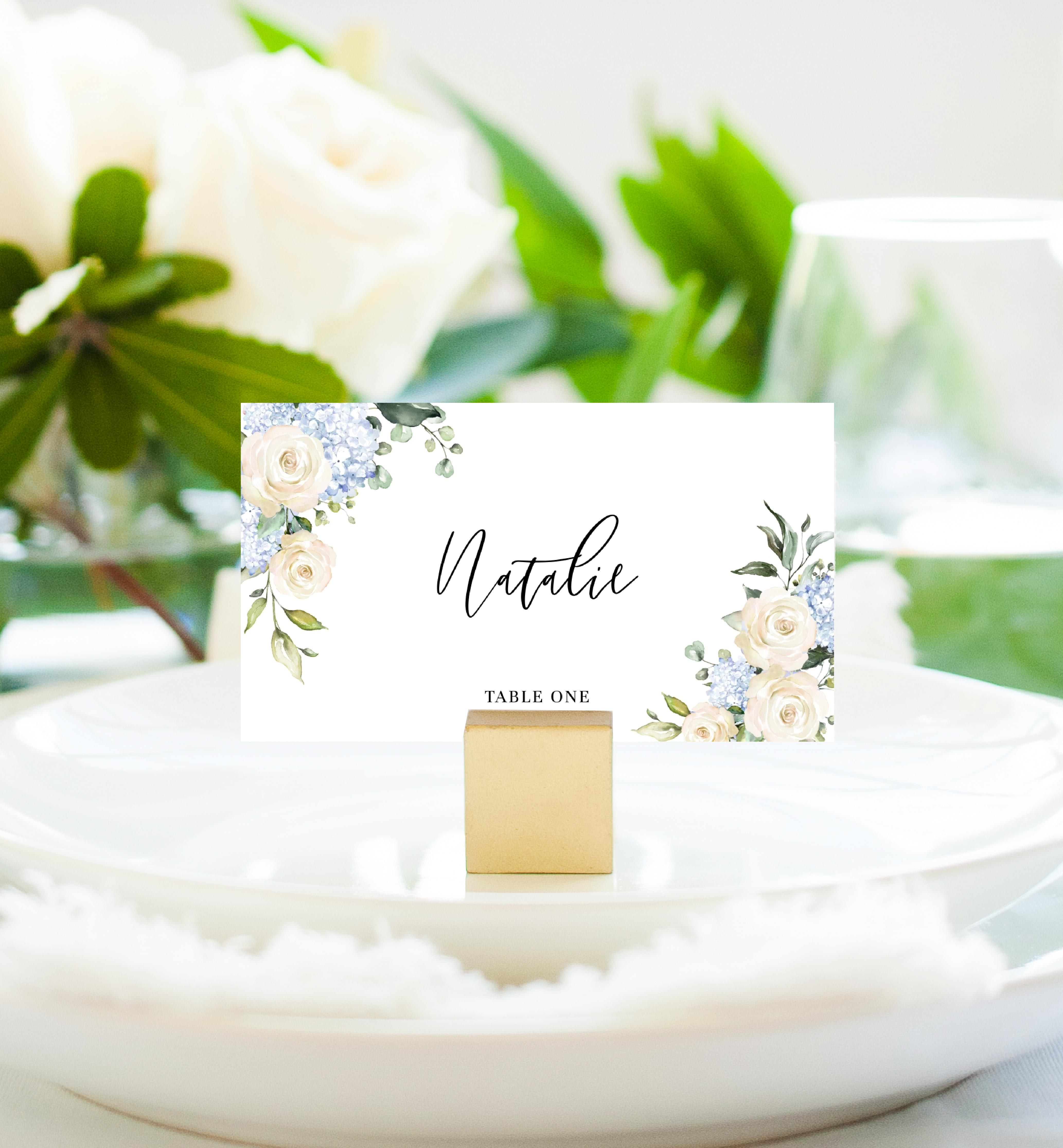 DAR-WHT-5-B175 - DARCY FLORAL - WHITE - PLACE CARDS design preview