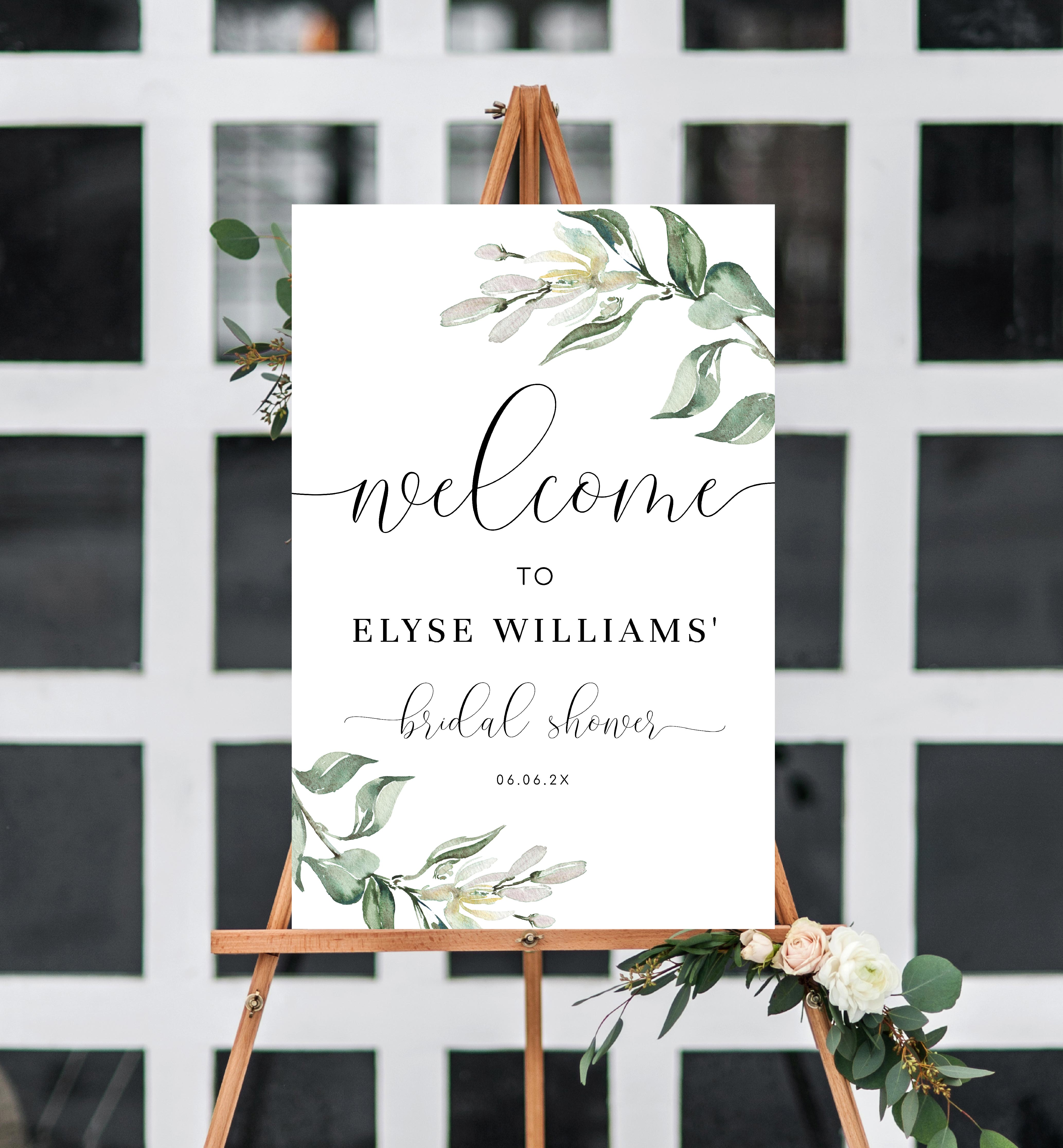 MUG-GRE-3-B2138 - MUTED GREENERY - WELCOME SIGN - PORTRAIT design preview