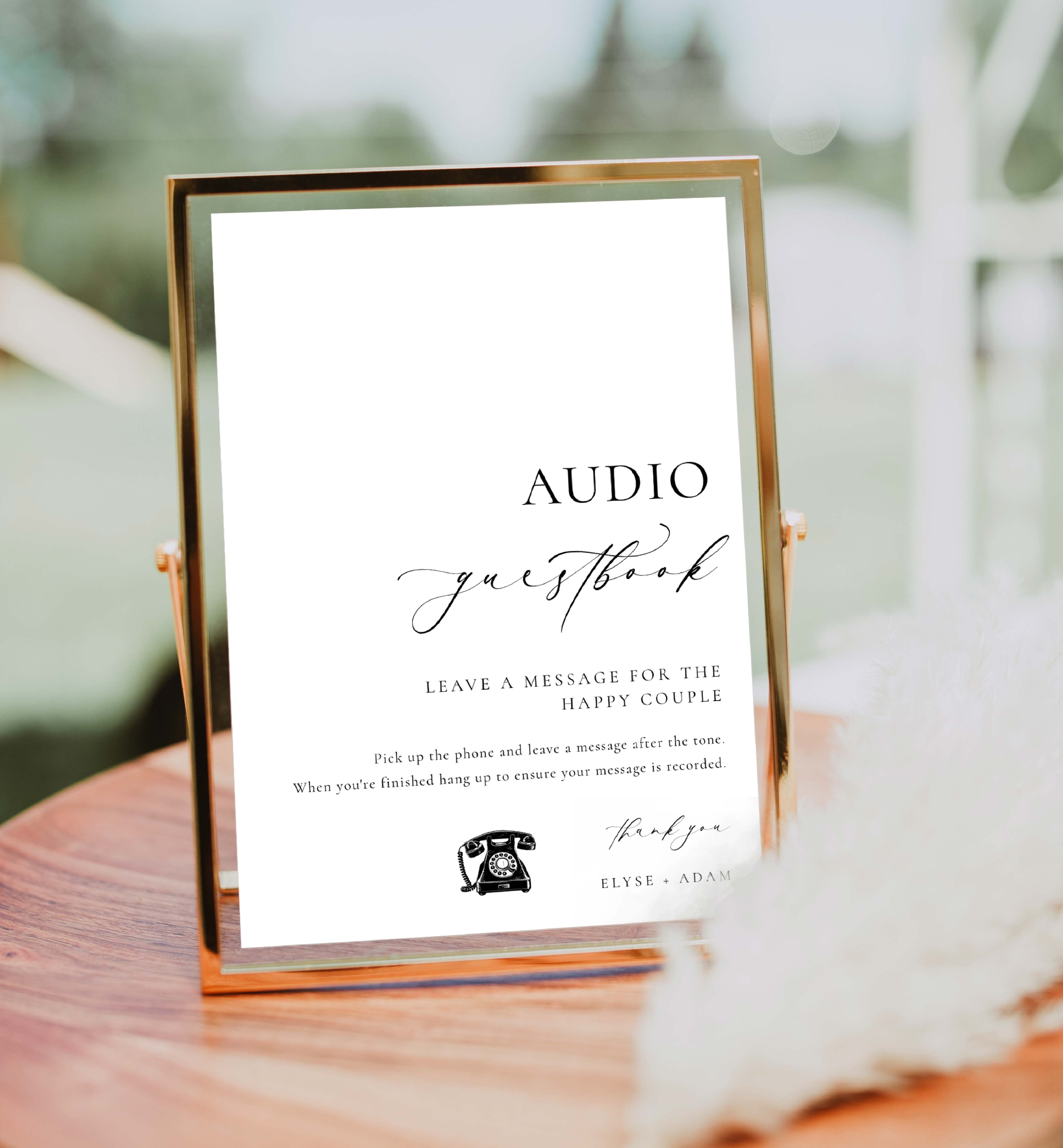 ELE-WHT-7-B2799B - ELLESMERE - WHITE - AUDIO GUESTBOOK SIGN design preview