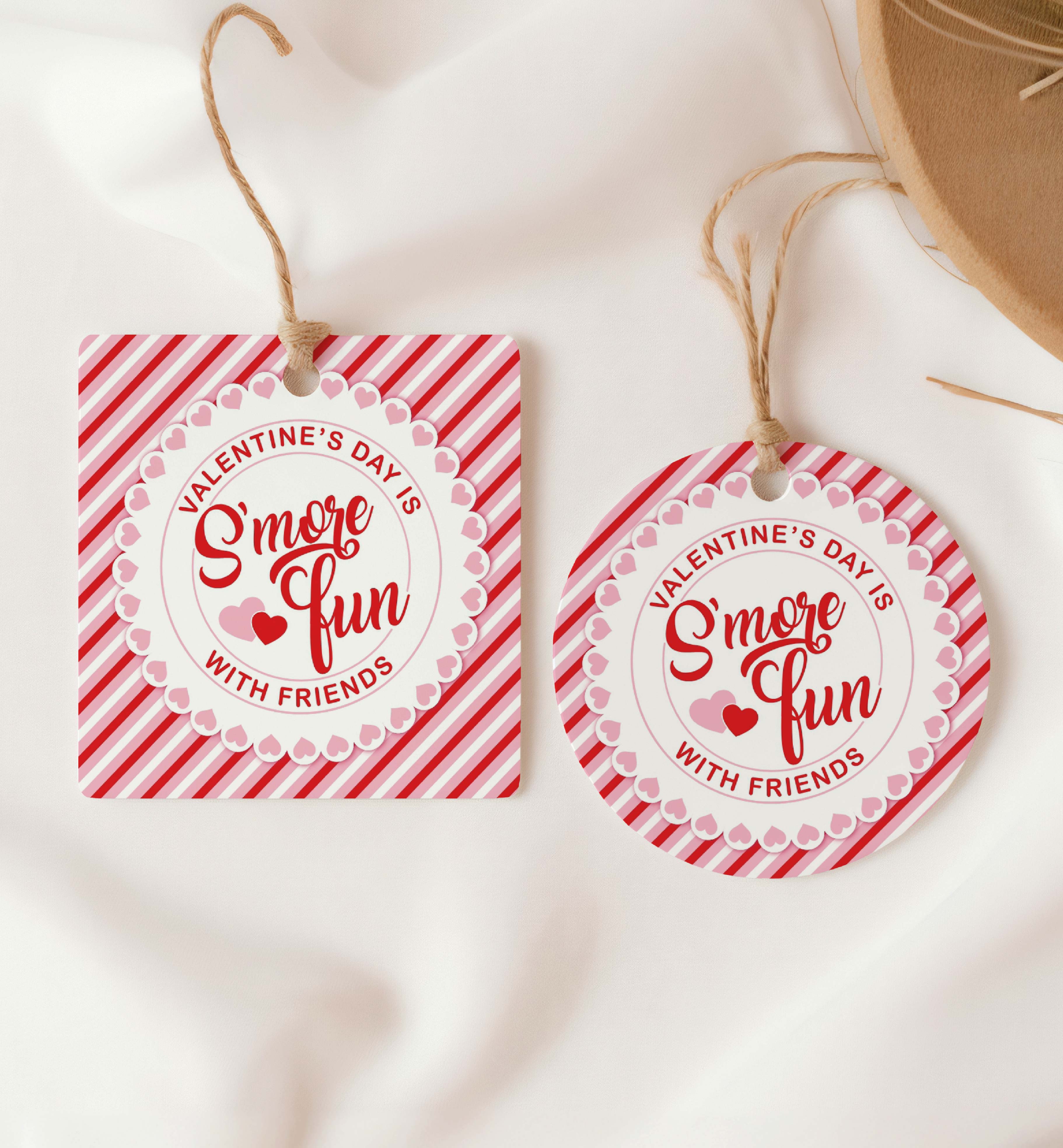 VAL-RPK-6-B3445 - VALENTINE - RED PINK - SMORE FUN TAG design preview