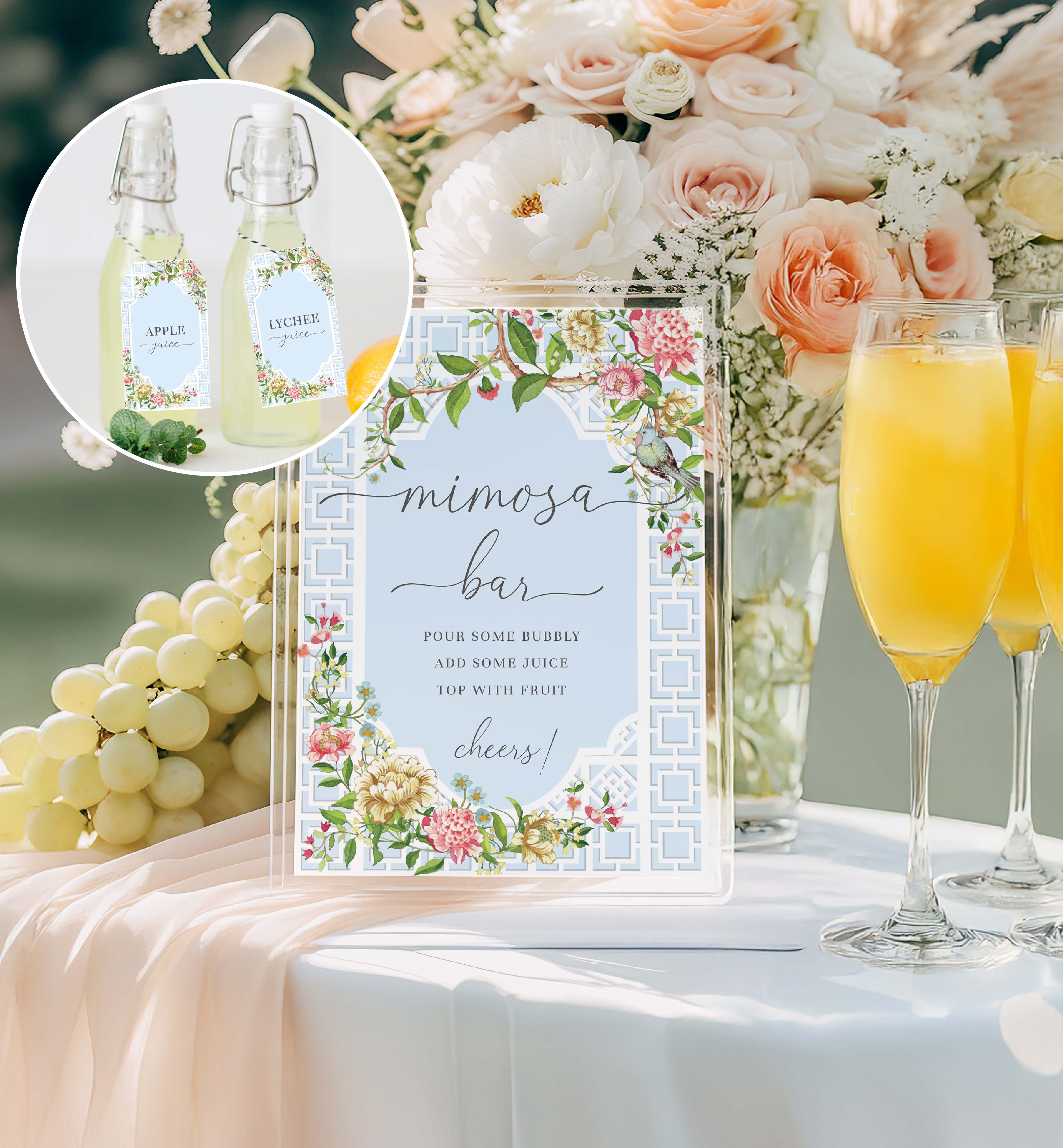 TRI-BLU-7-B2064 - TRIANON - BLUE - MIMOSA BAR SIGN AND JUICE TAGS design preview