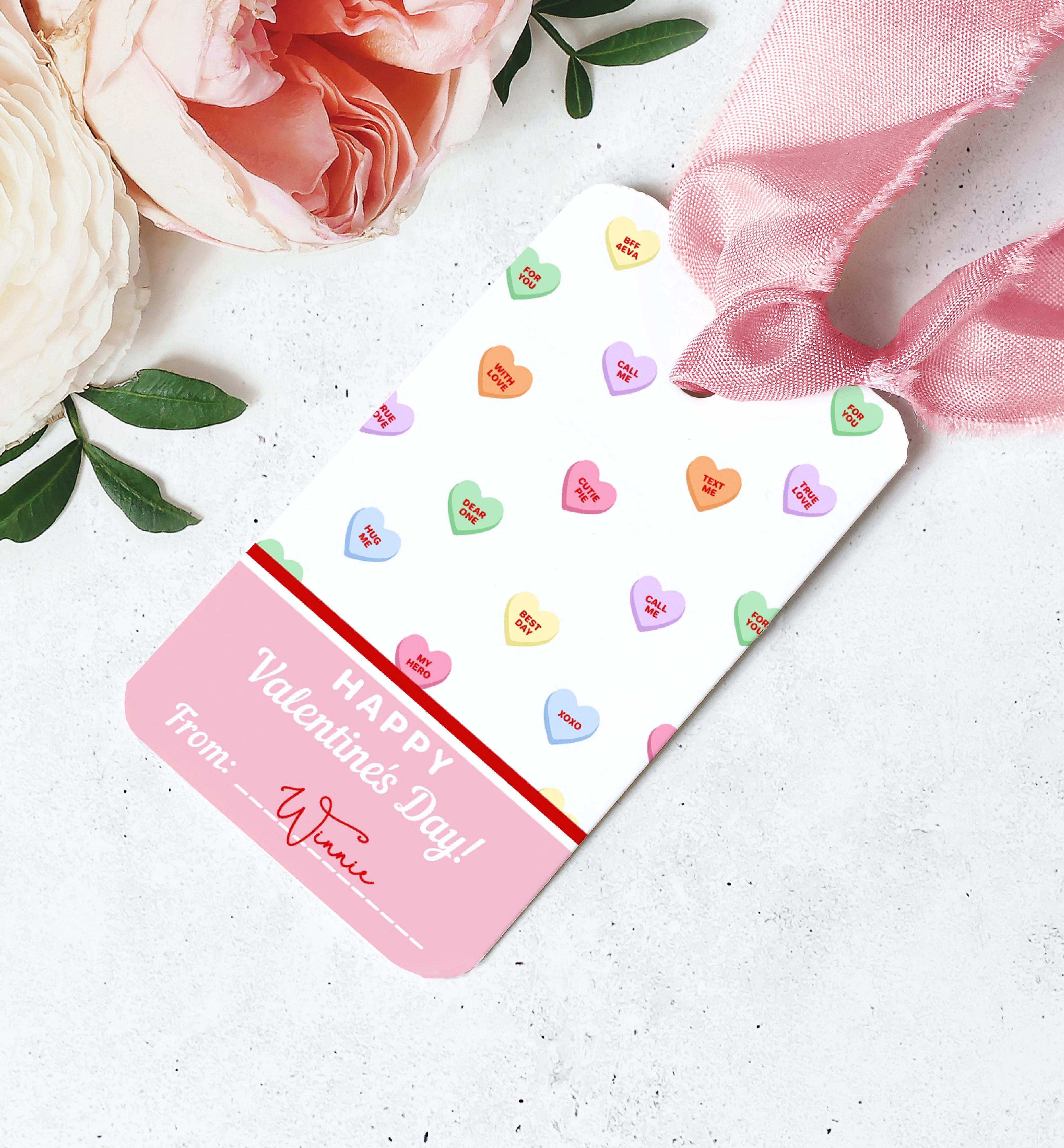CHN-WHT-6-B2462 - CONVERSATION HEARTS - WHITE - VALENTINE'S TAG design preview