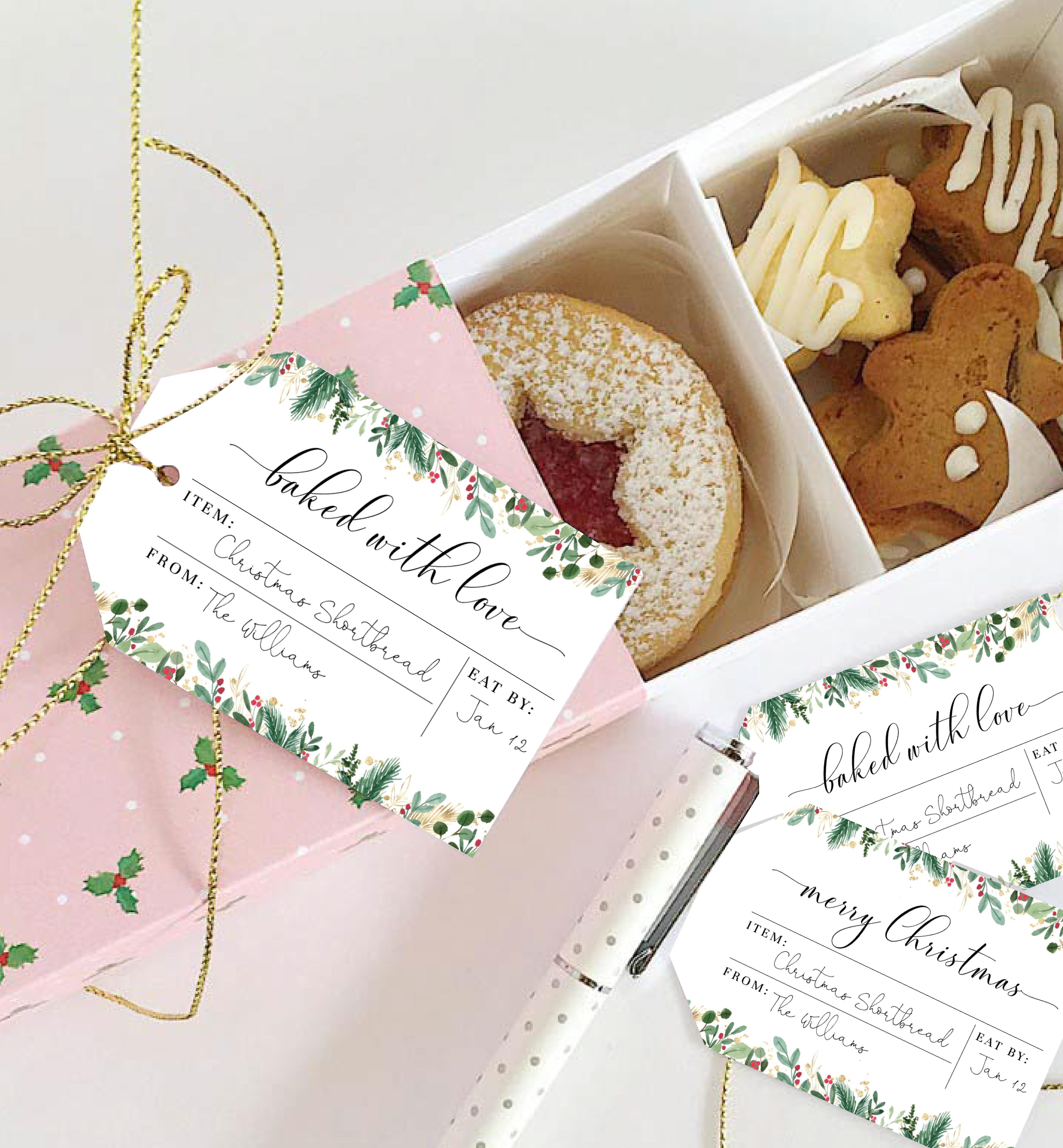 MER-WHT-6-B1709 - MERRIMENT CHRISTMAS - WHITE - HANDMADE BAKING TAG design preview