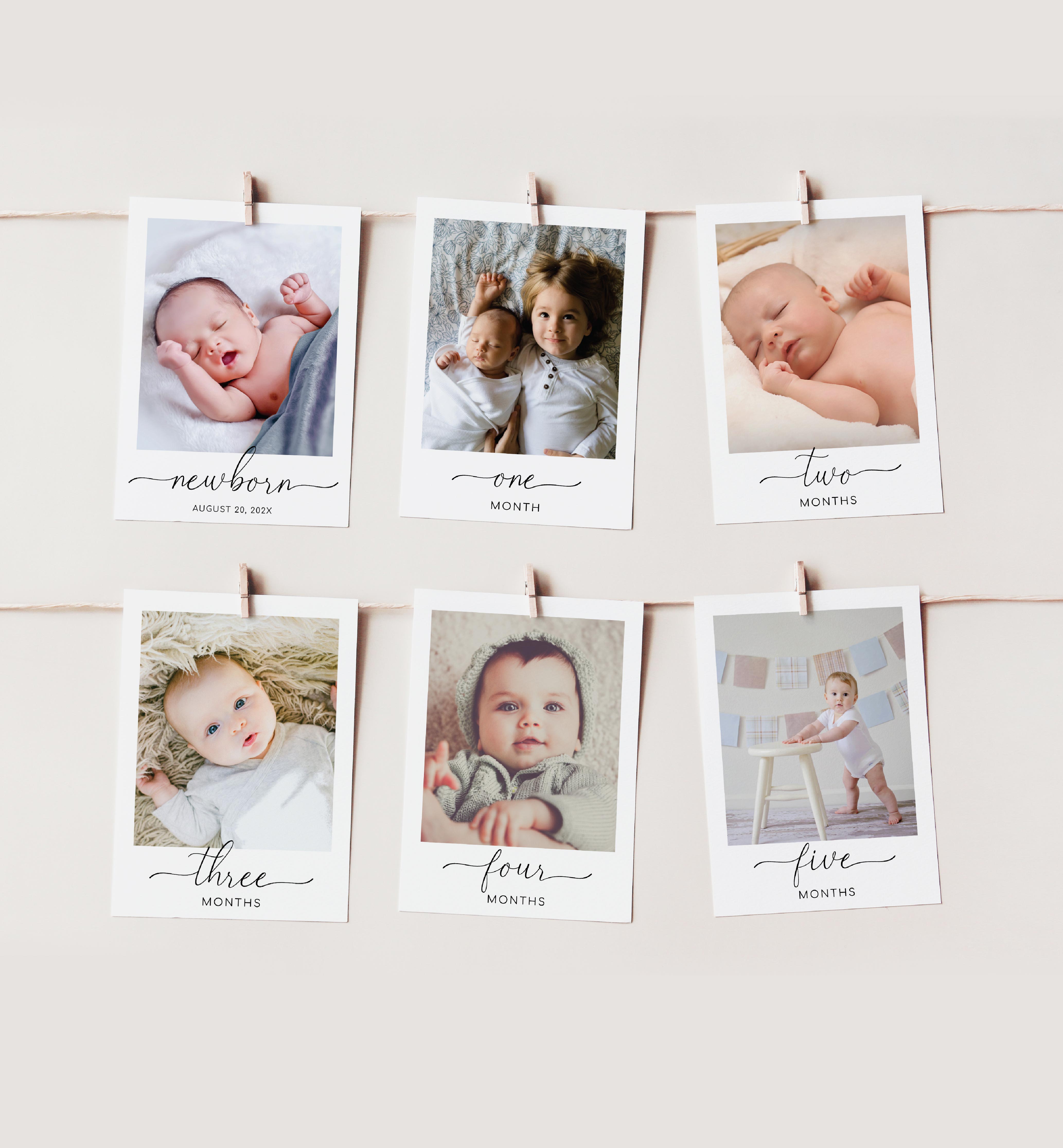 QCS-WHT-7-B2353 - QUINN SCRIPT - WHITE - PHOTO TIMELINE BANNER CARDS design preview