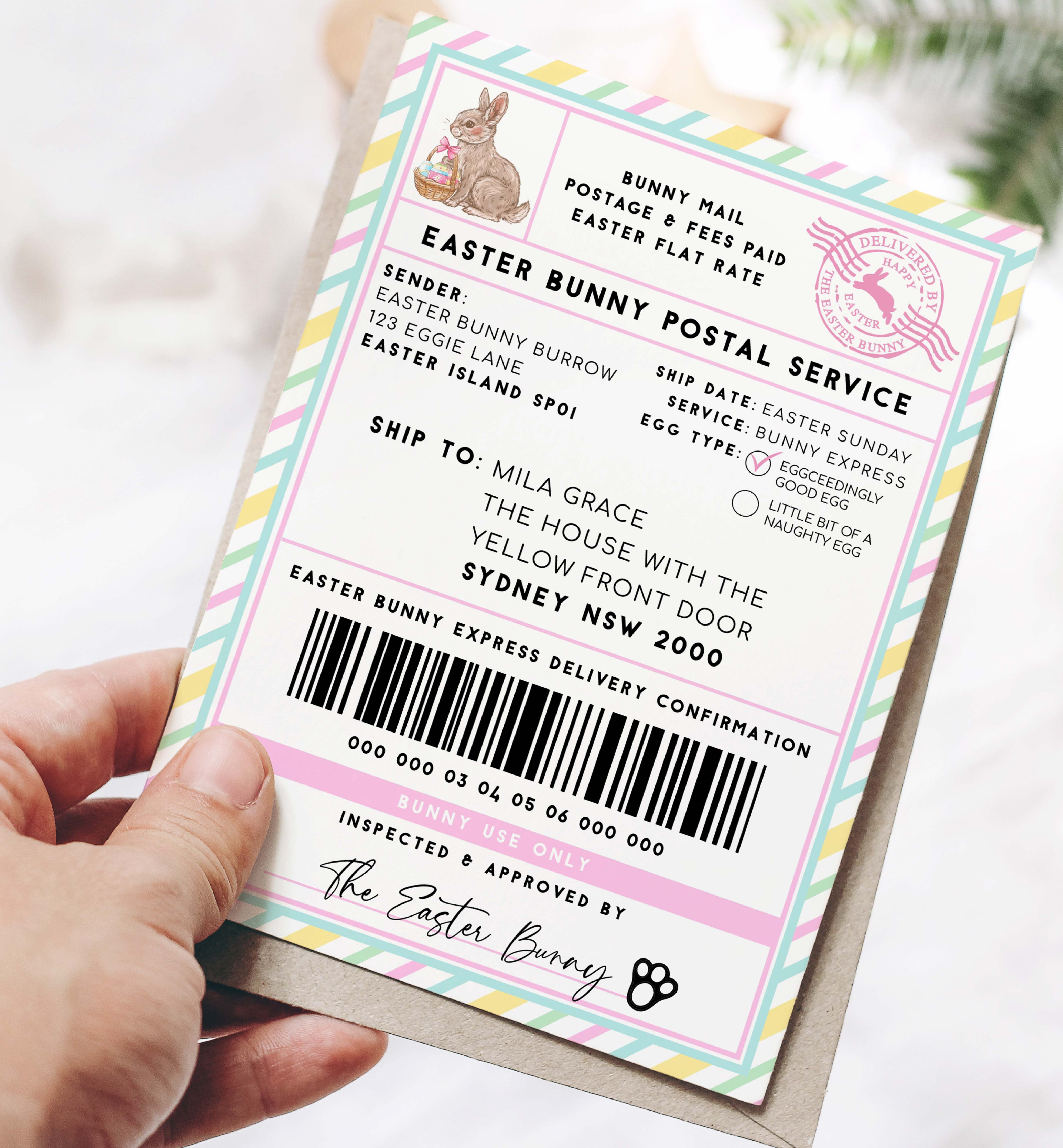 EAS-PMT-6-B3061 - EASTER - PASTEL MULTI - SHIPPING LABEL design preview