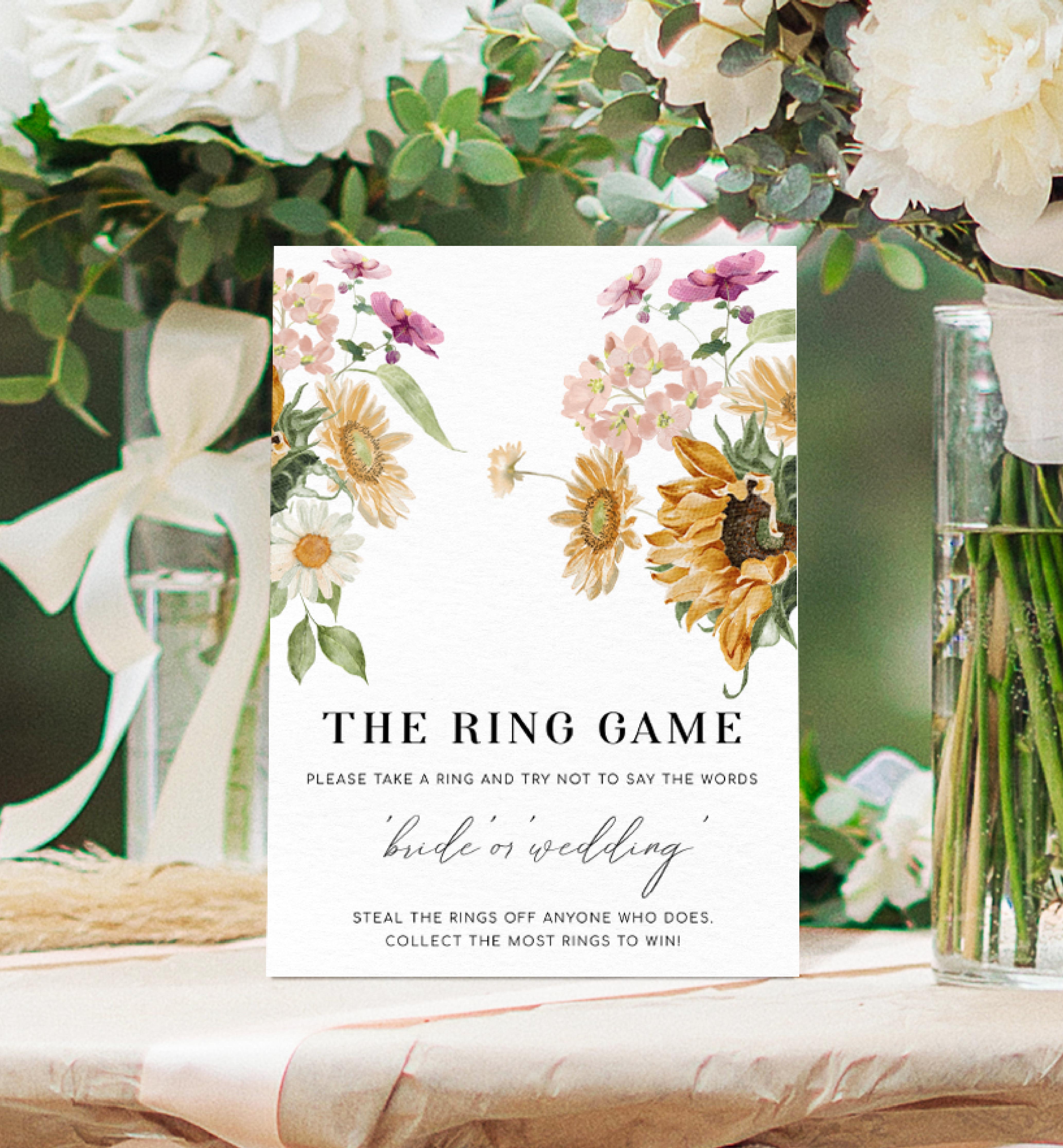 MEW-WHT-7-B2252 - MEWS FLORAL - WHITE - THE RING GAME SIGN design preview
