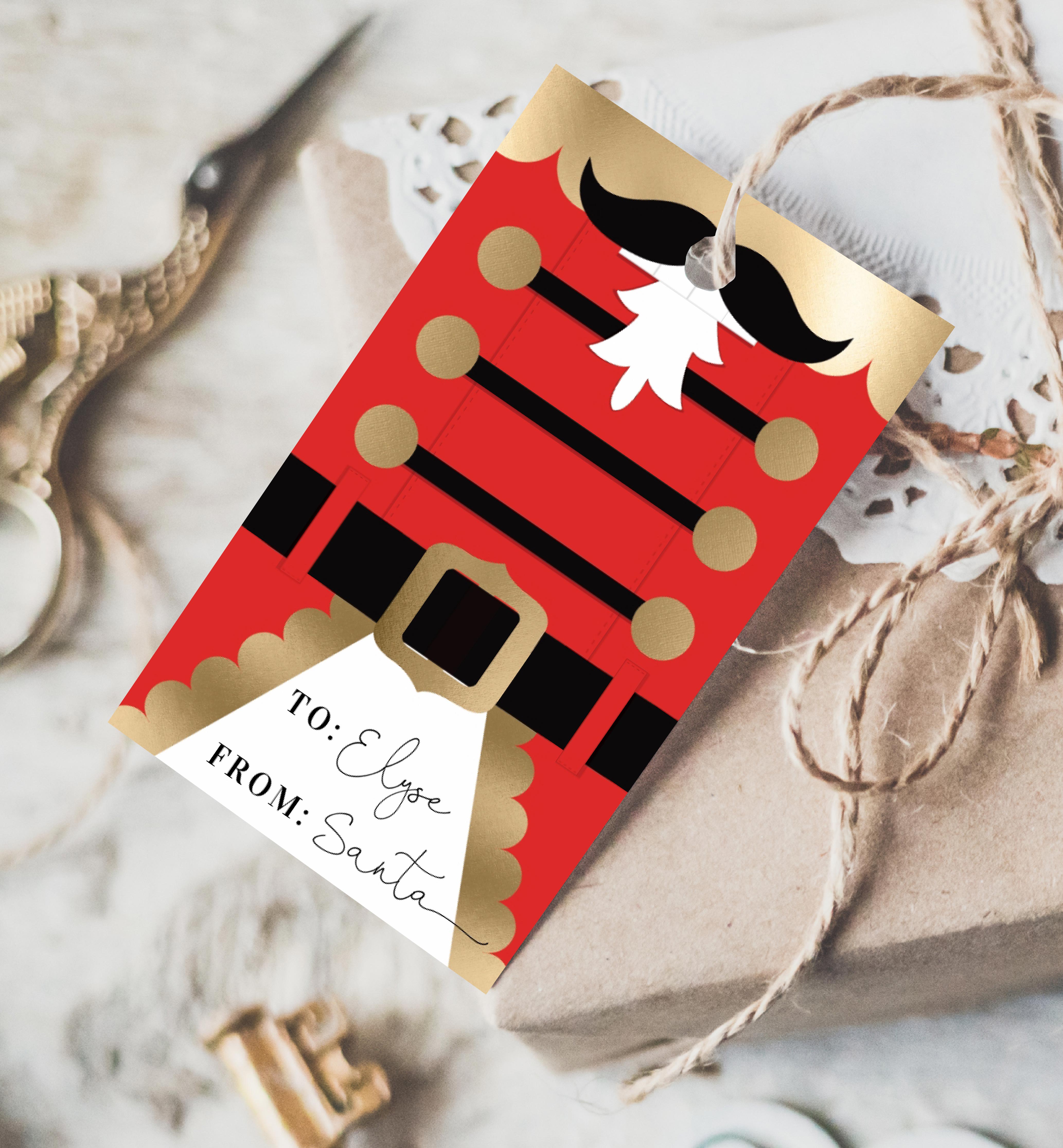 NCC-RED-6-B1784 - NUTCRACKER COAT - RED GOLD - CHRISTMAS GIFT TAG design preview
