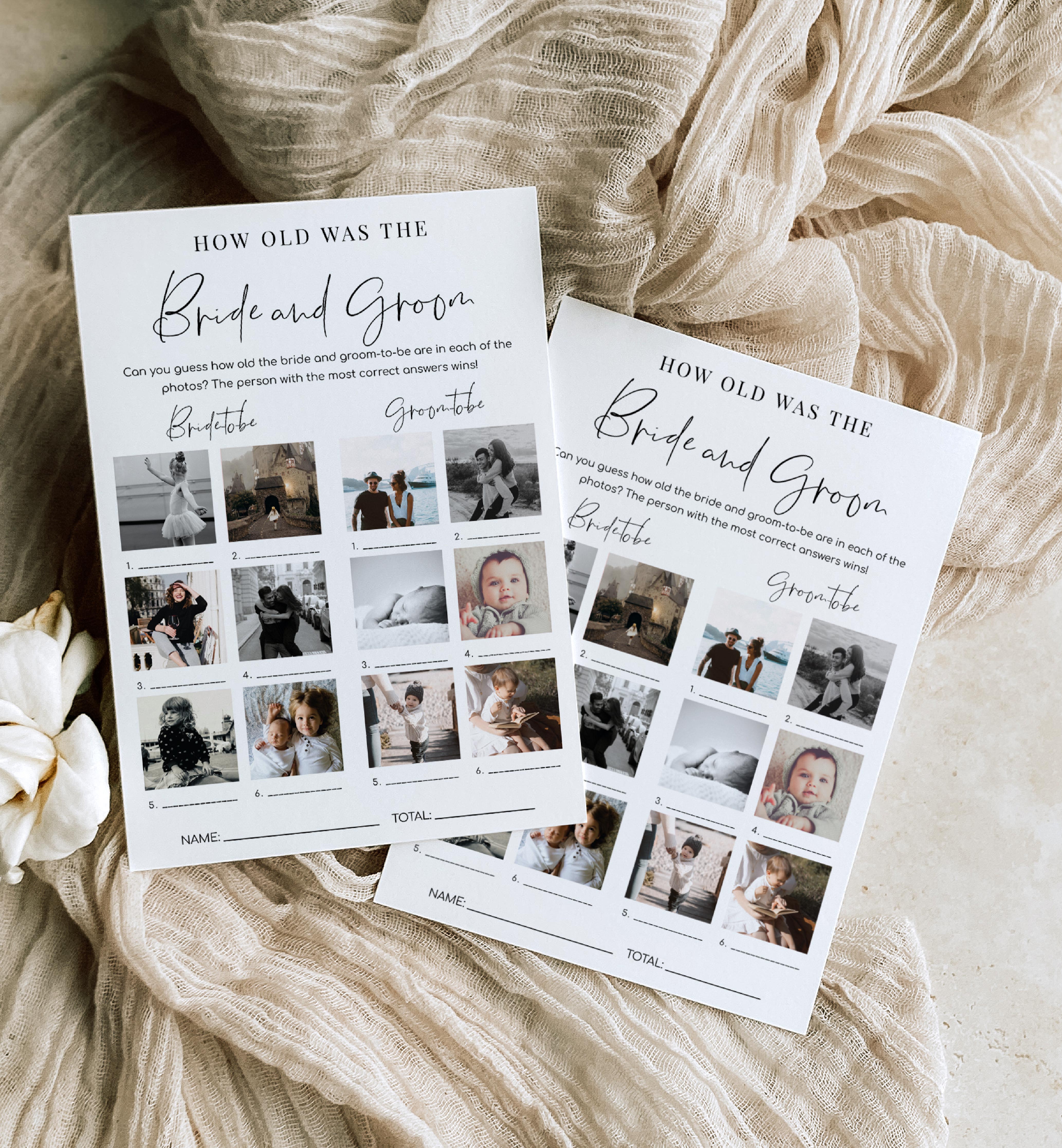 EST-WHT-10-B2131 - ESTELLE - WHITE - HOW OLD WAS THE BRIDE AND GROOM PHOTO GAME design preview