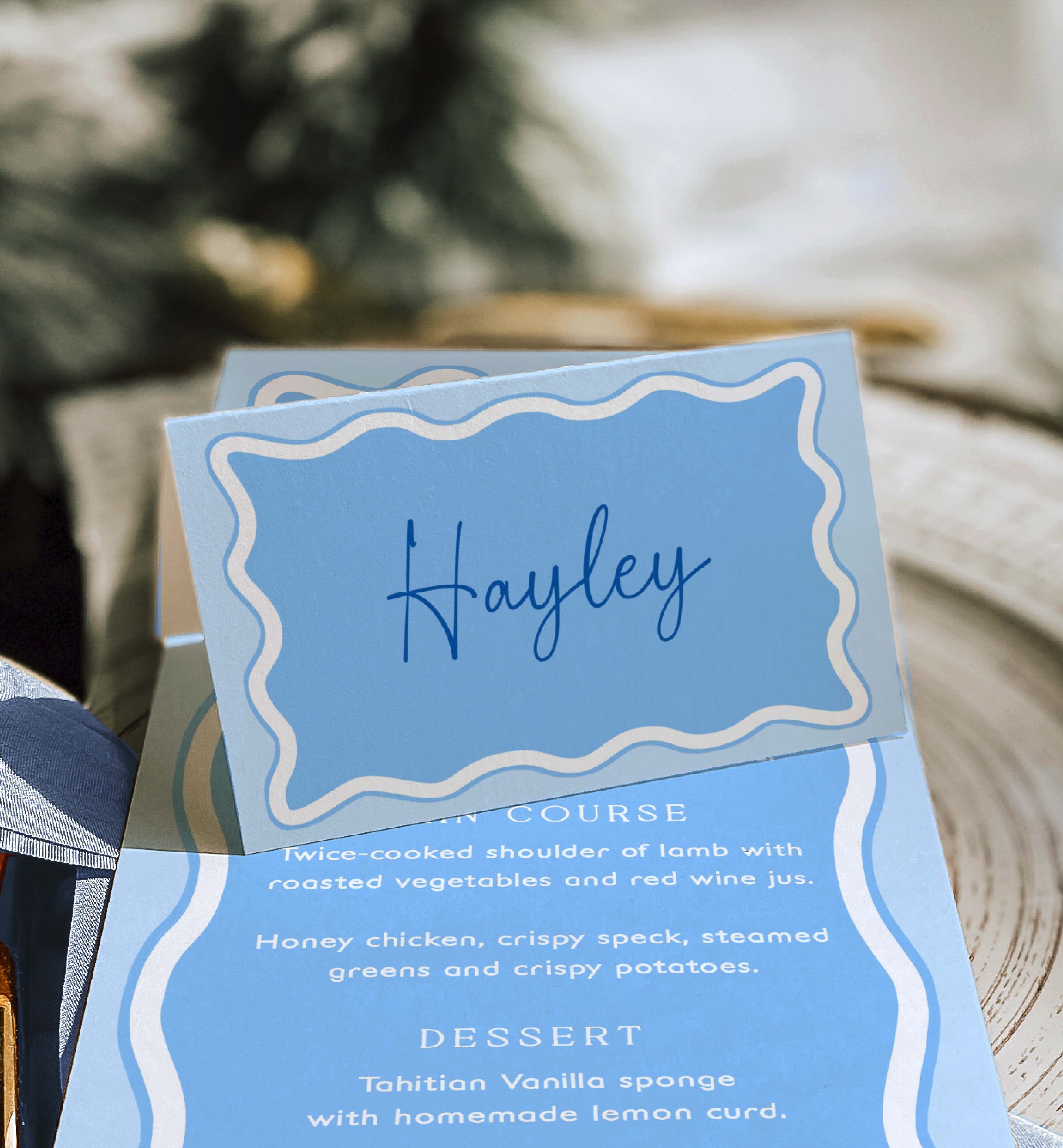 WAV-BLU-5-B3320 - WAVE - BLUE - PLACE CARDS design preview