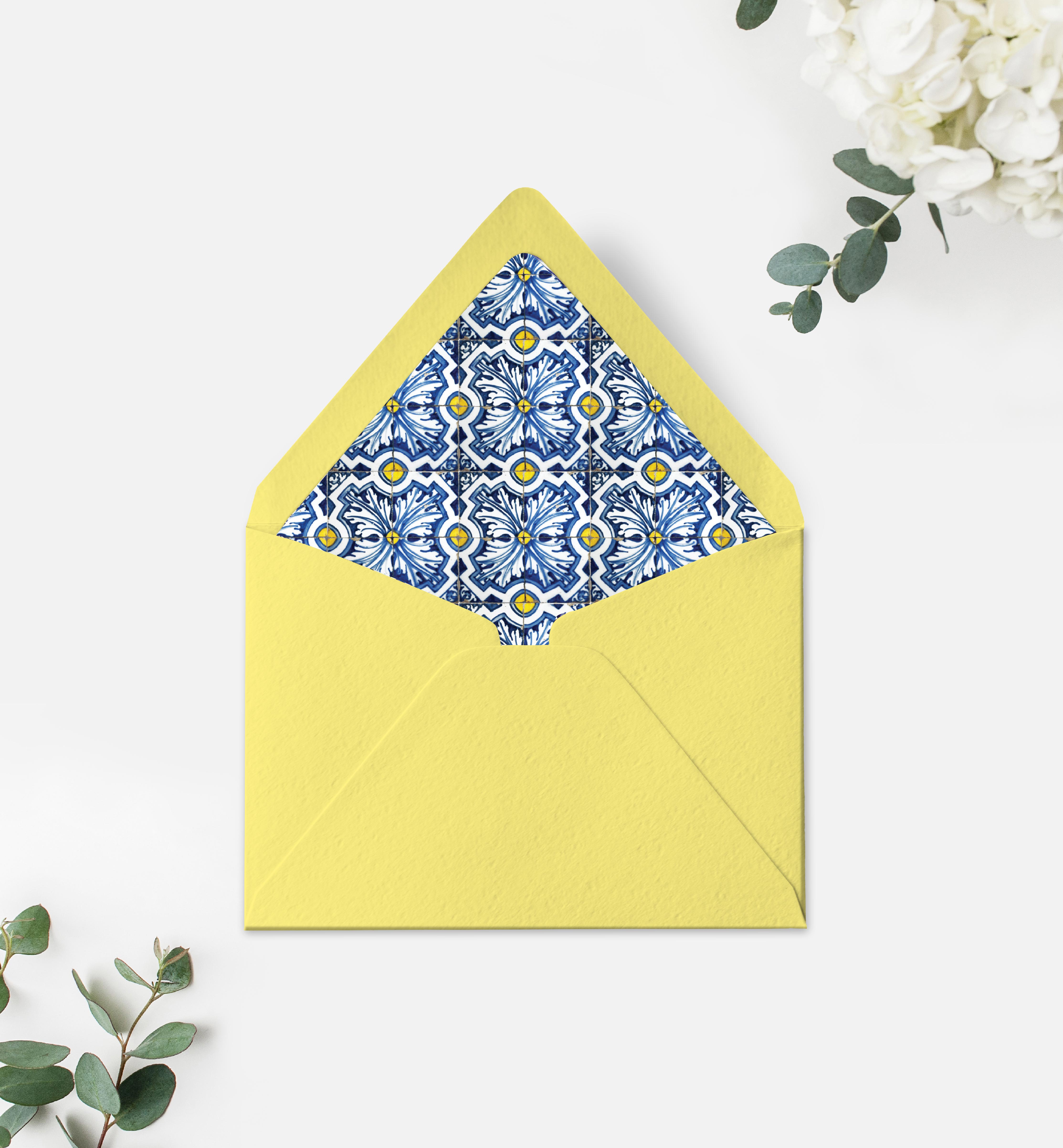 POS-BLY-17-B714 - POSITANO BLUE TILE - YELLOW - ENVELOPE LINER design preview