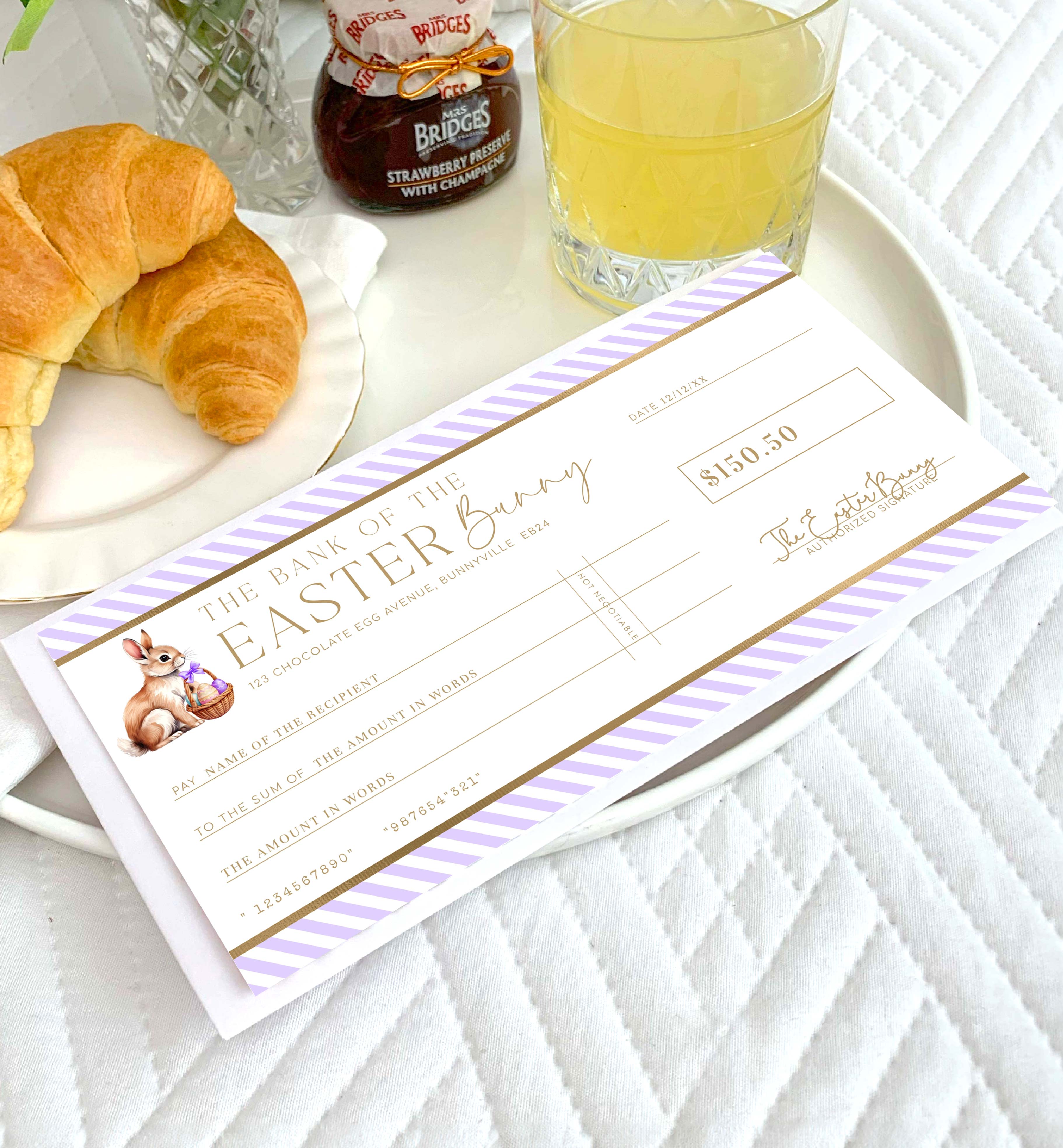 STR-PUR-14-B3483 - STRIPE - PURPLE - EASTER CHEQUE CERTIFICATE design preview