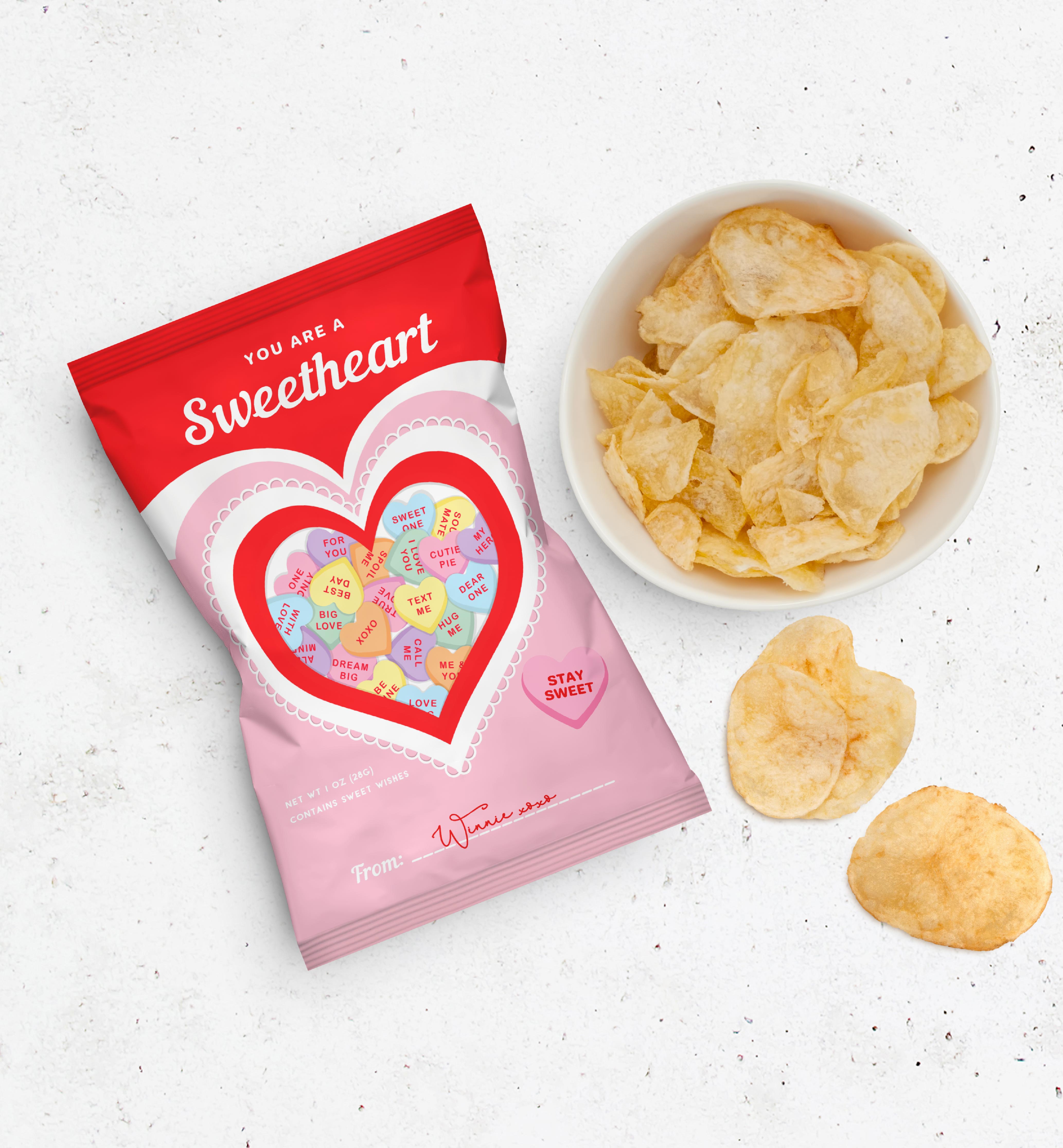 CNH-RPK-6-B2406 - CONVERSATION HEARTS - RED PINK - SWEETHEARTS CHIP PACKET design preview