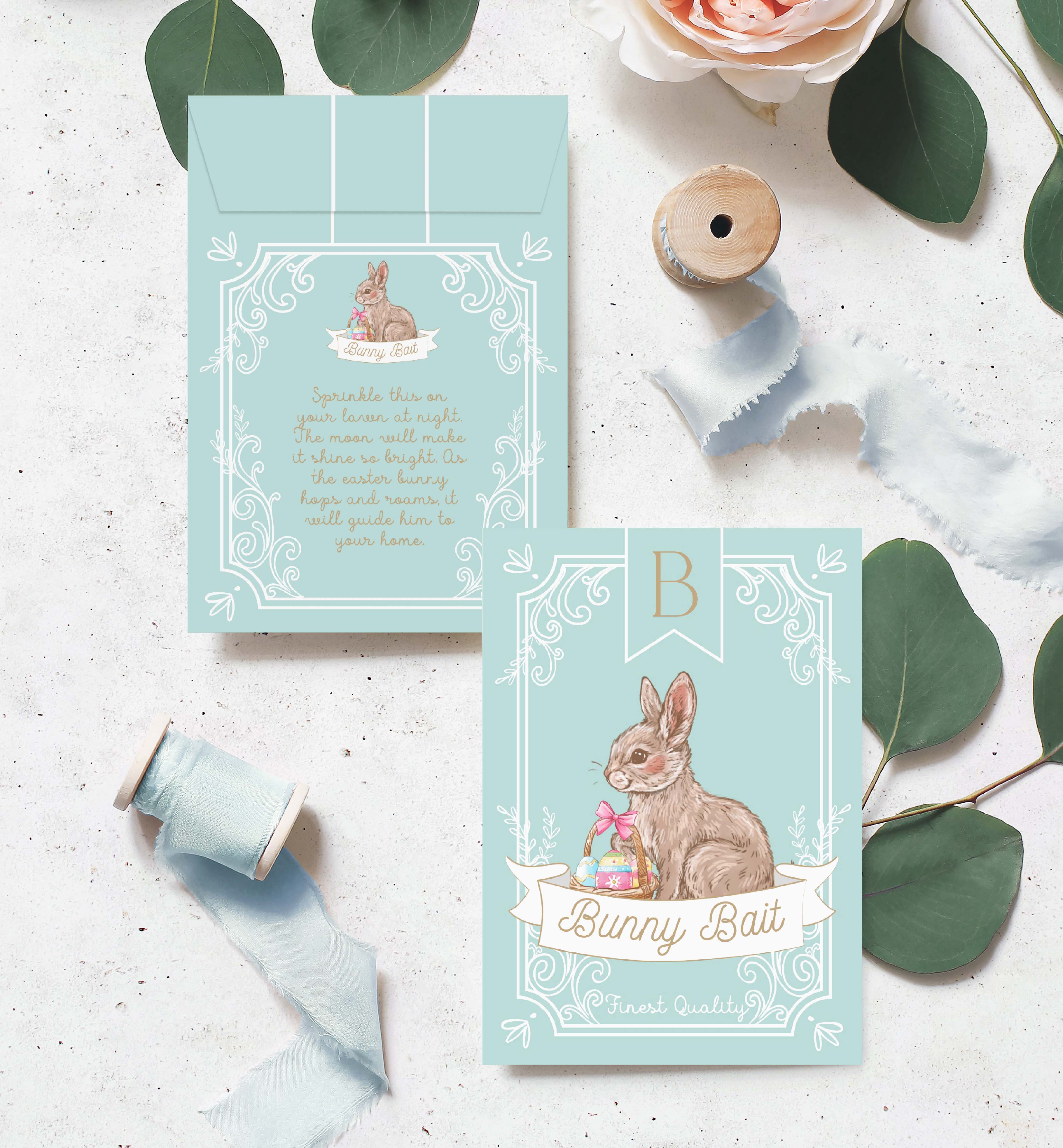 EAS-EGB-6-B3142 - EASTER - EGG BLUE - BUNNY BAIT PACKET design preview