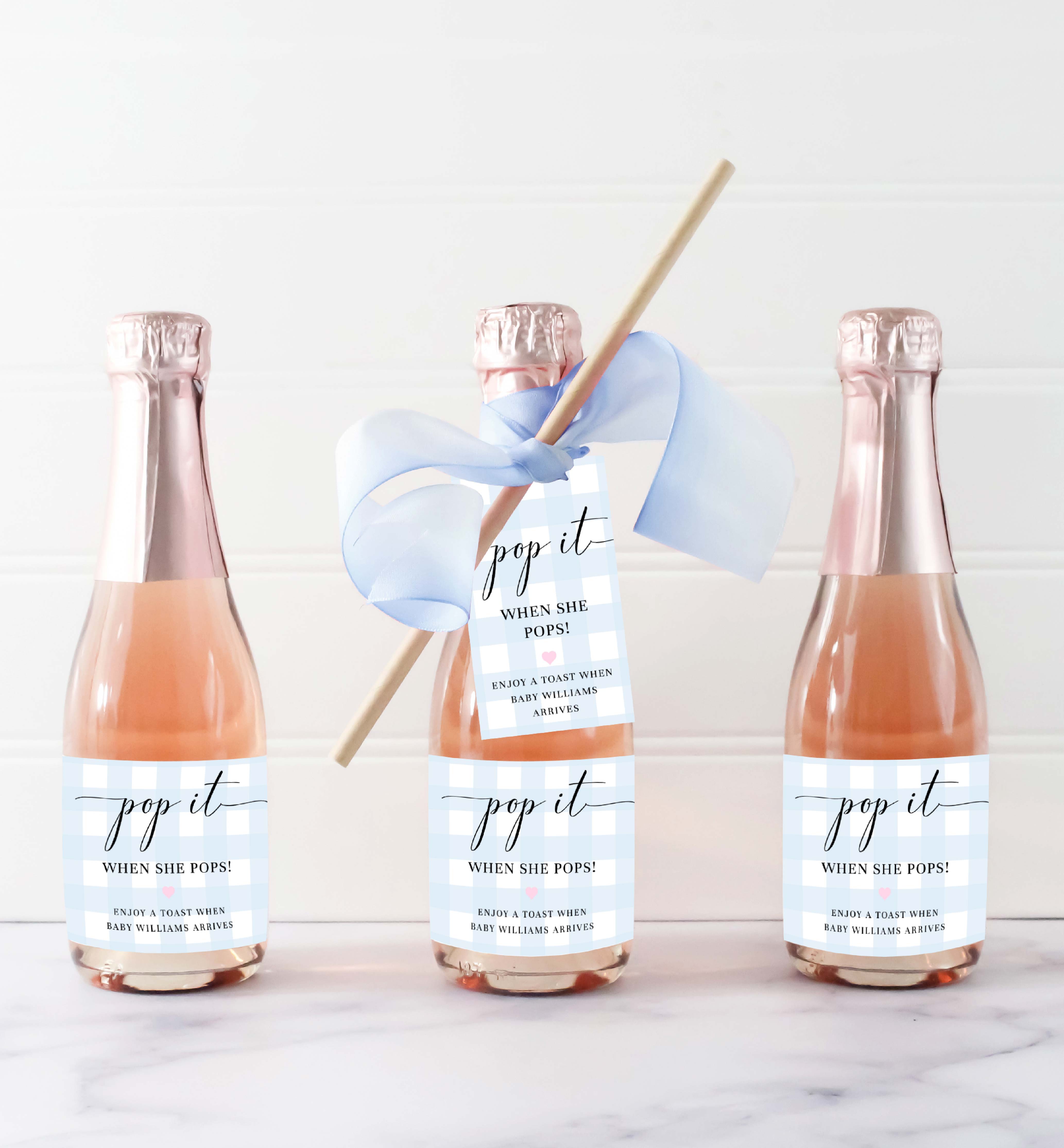 GIN-BLU-6-B2829 - GINGHAM - BLUE - POP IT FAVOURS design preview