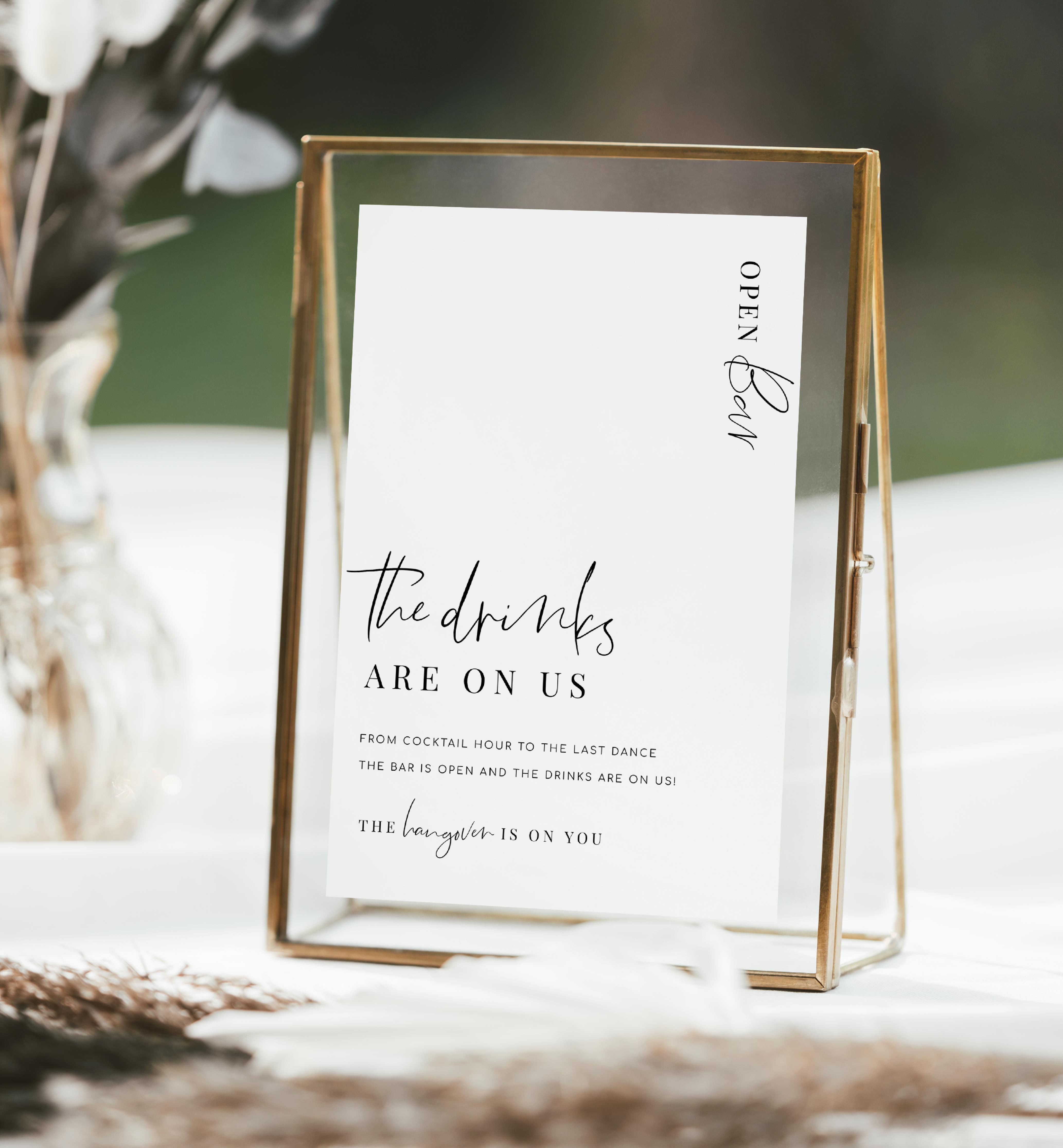 EST-WHT-7-B2170 - ESTELLE - WHITE - OPEN BAR SIGN design preview