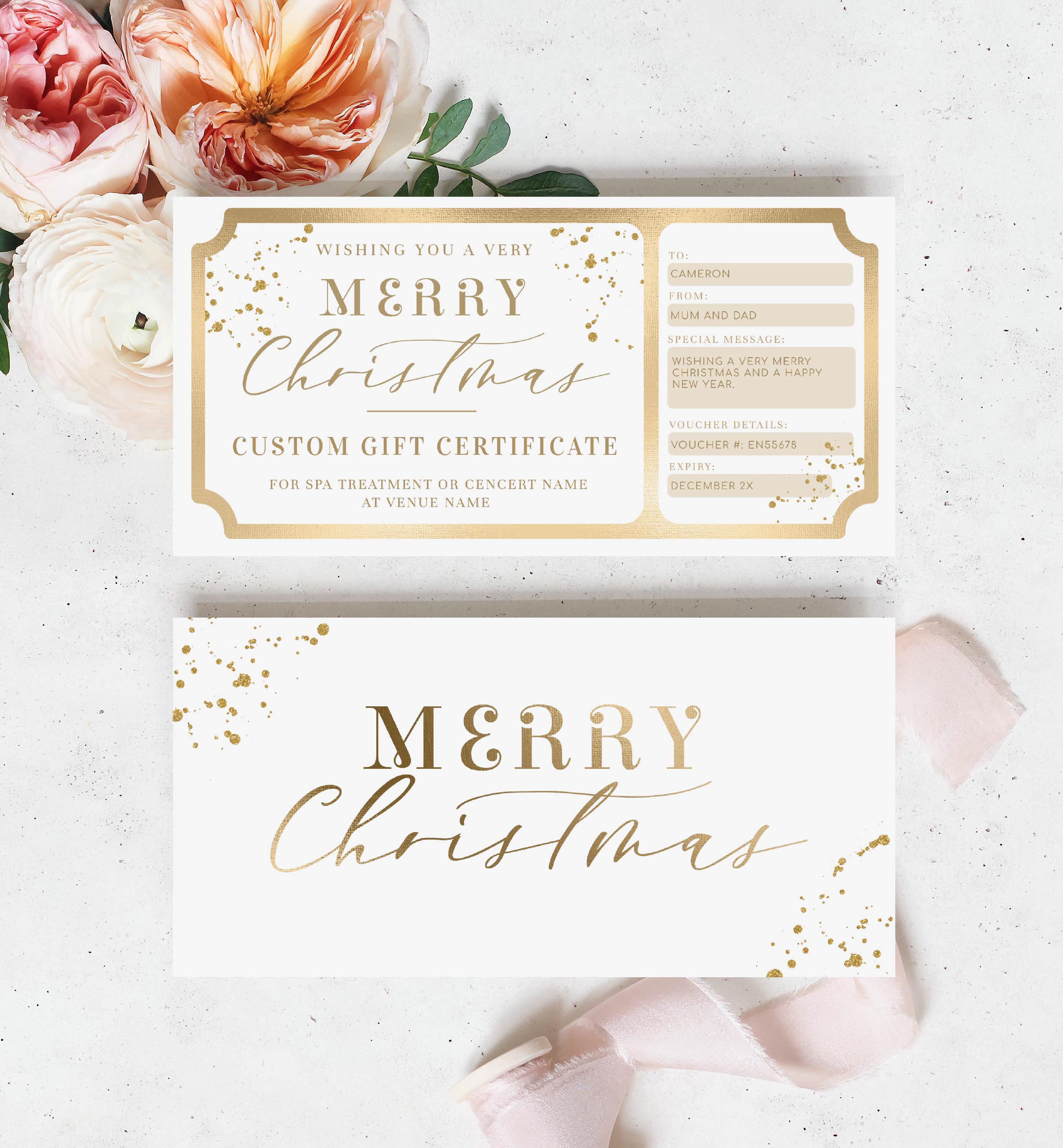 PAN-WHG-14-B1796 - PAINTLY - WHITE GOLD - CHRISTMAS GIFT CERTIFICATE design preview