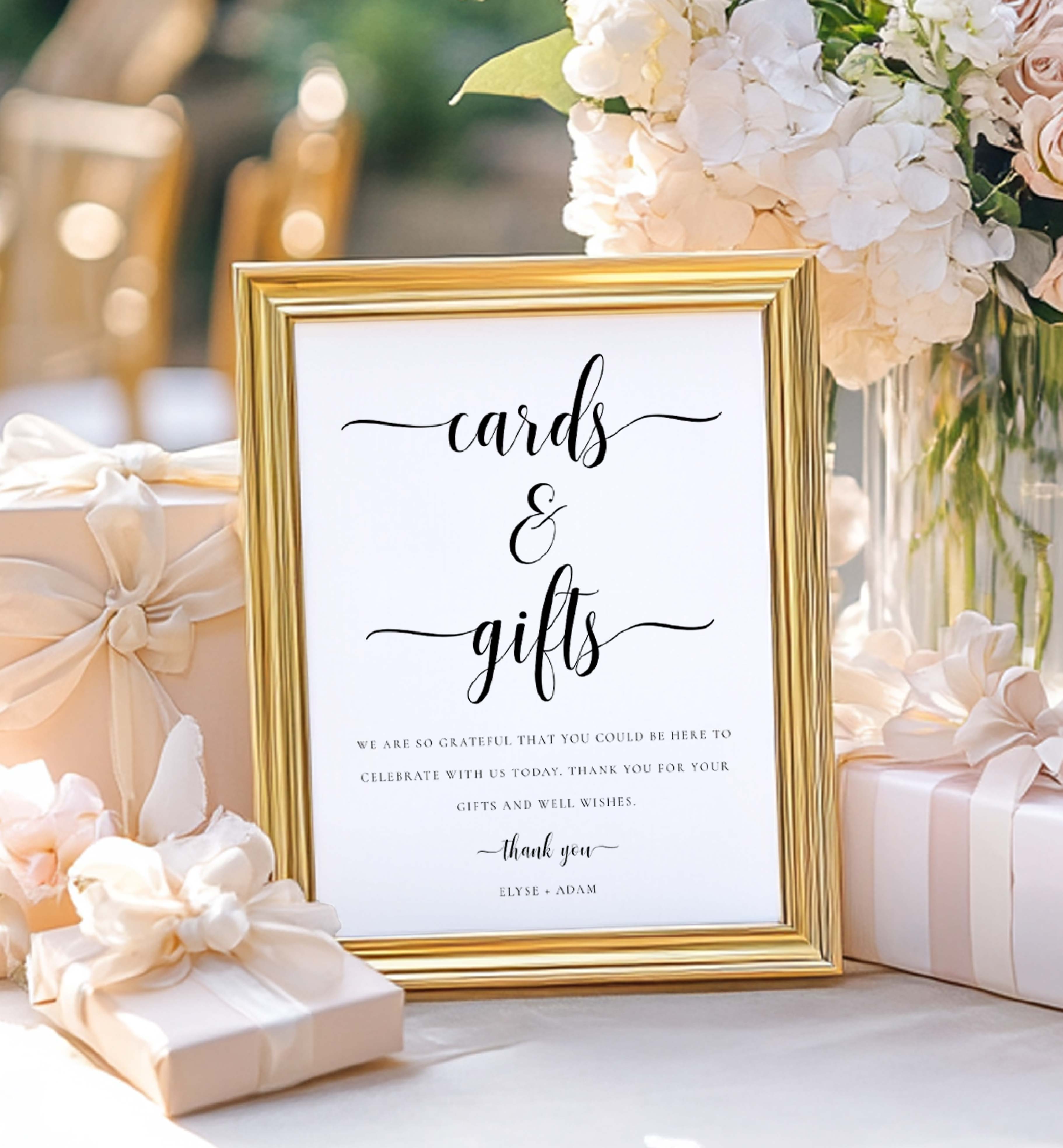 LEY-WHT-7-B3769 - LEYTON SCRIPT - WHITE - CARDS AND GIFTS SIGN design preview