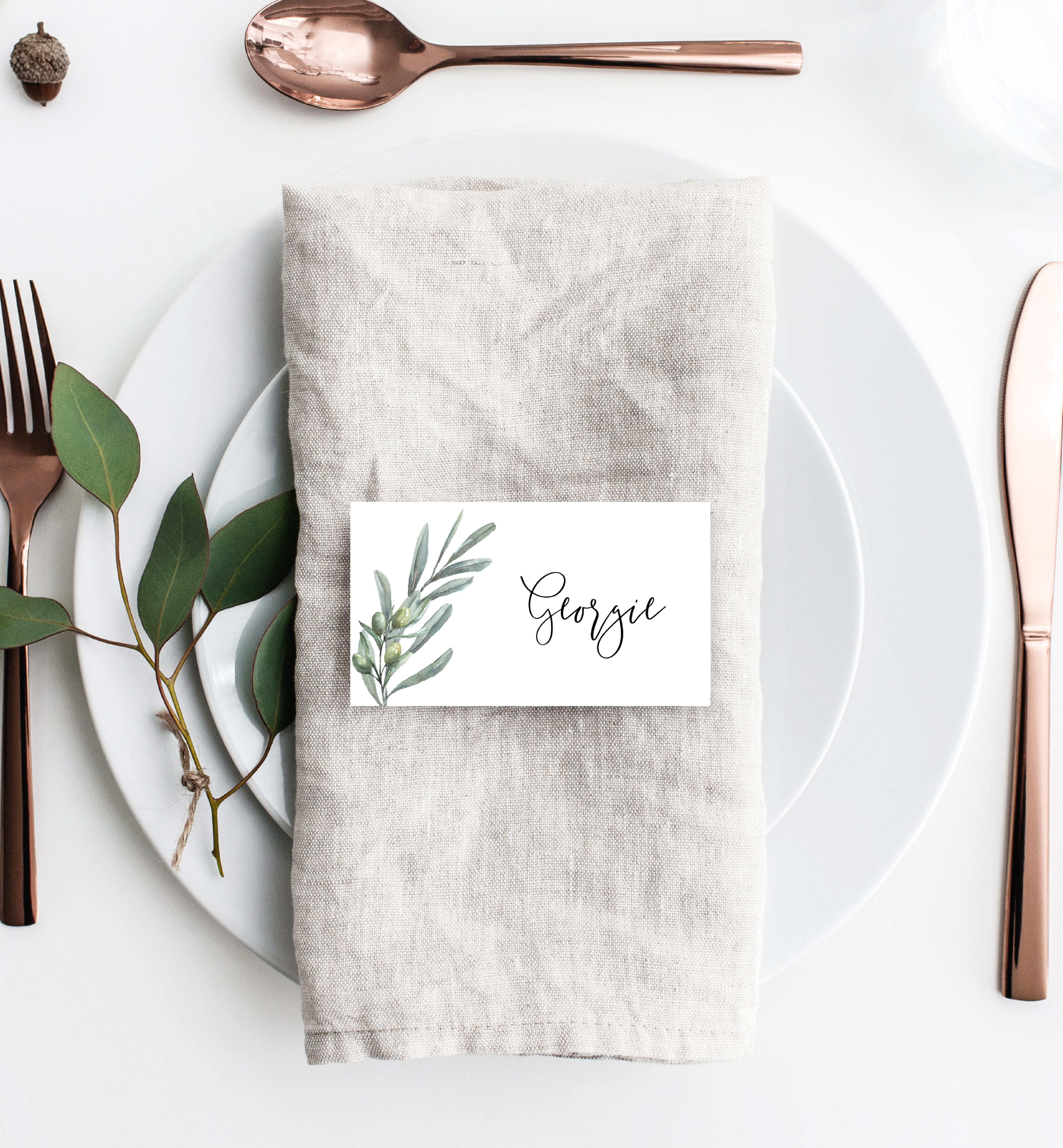 OLV-GRE-5-B176 - OLIVE GROVE - GREEN - PLACE CARDS design preview