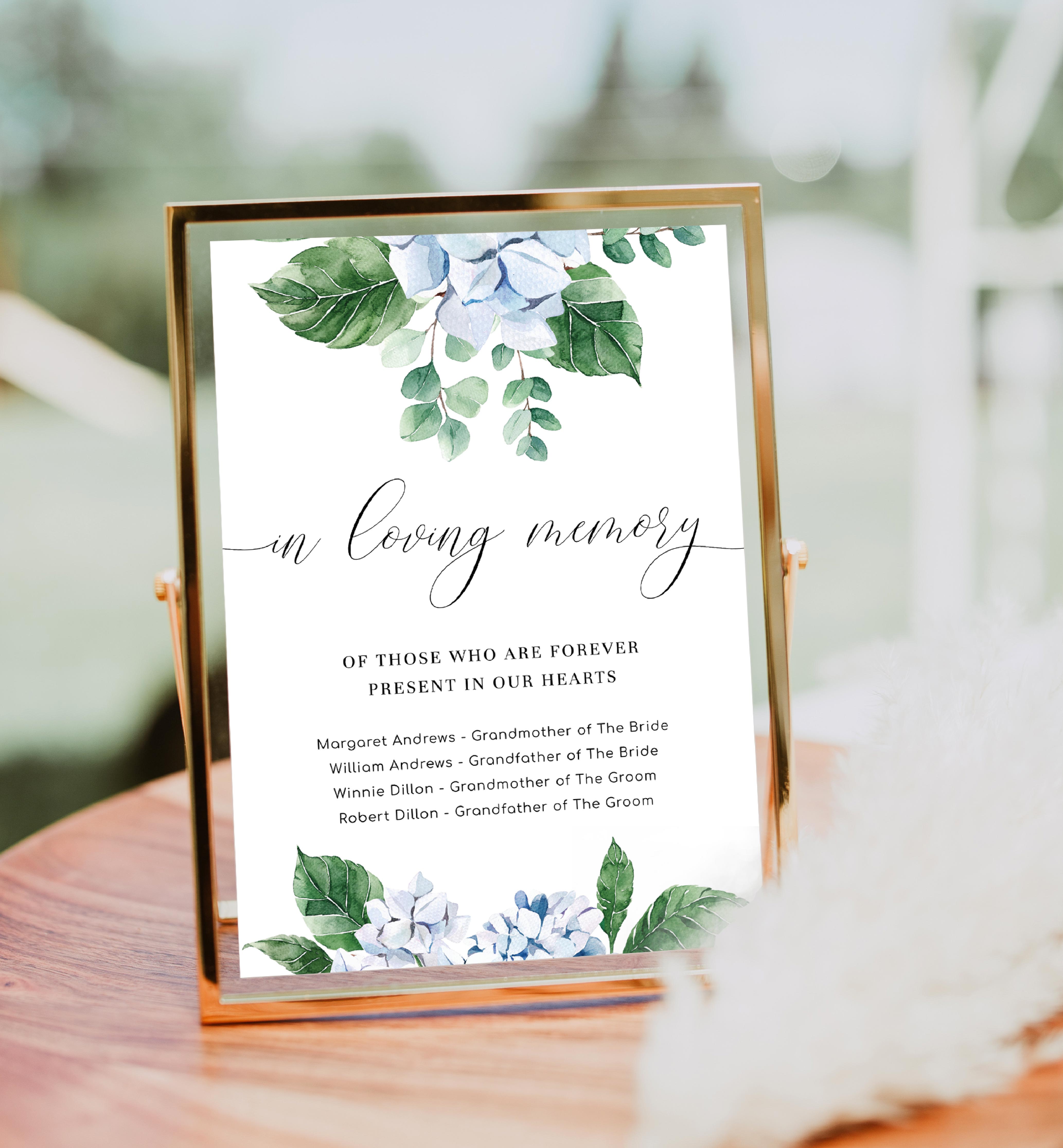 FER-BLU-7-B1627 - FERRAS BLOSSOM - BLUE - IN LOVING MEMORY SIGN design preview
