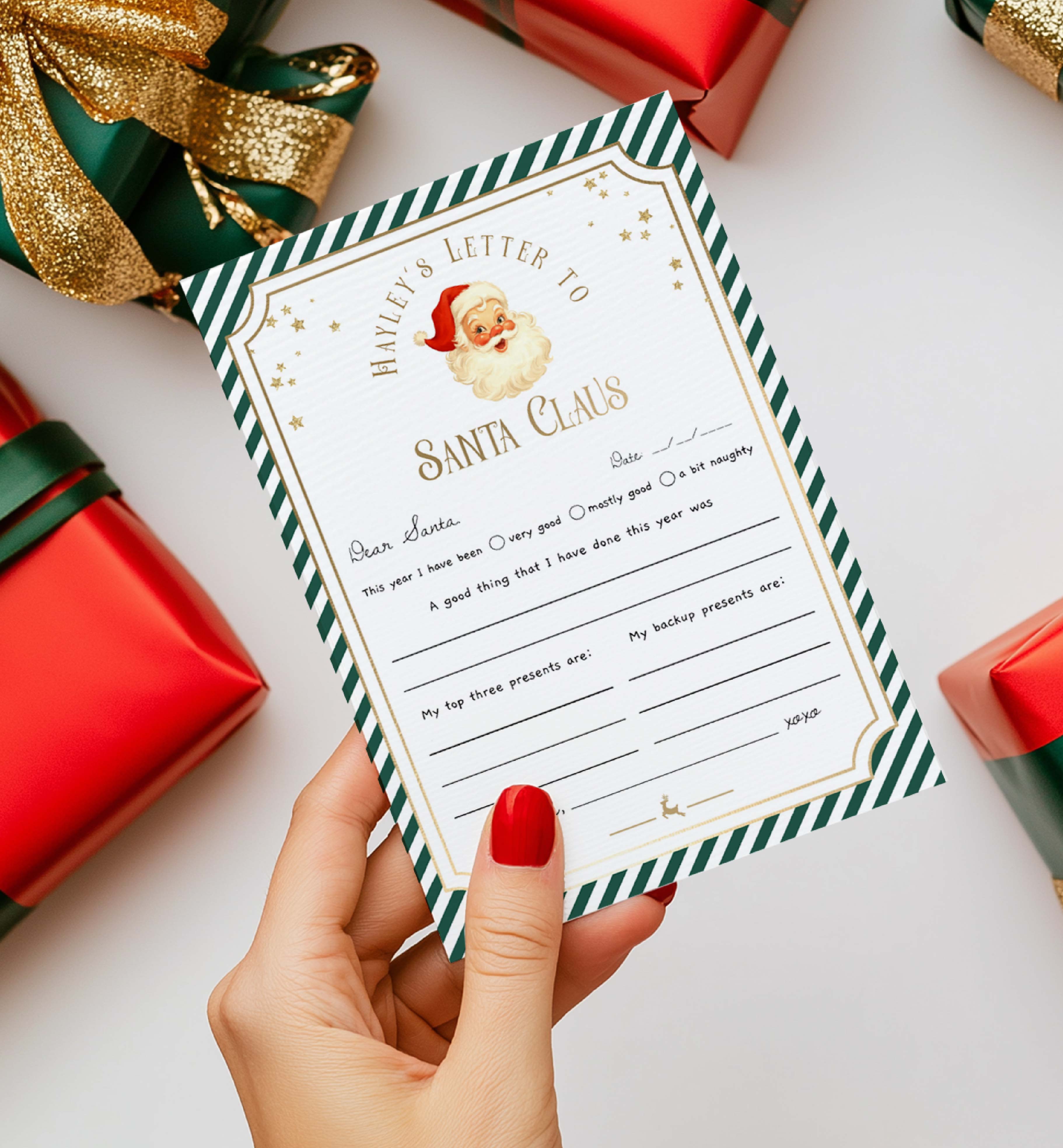 SAW-GRE-24-B3724 - SANTAS WORKSHOP - GREEN - LETTER TO SANTA design preview