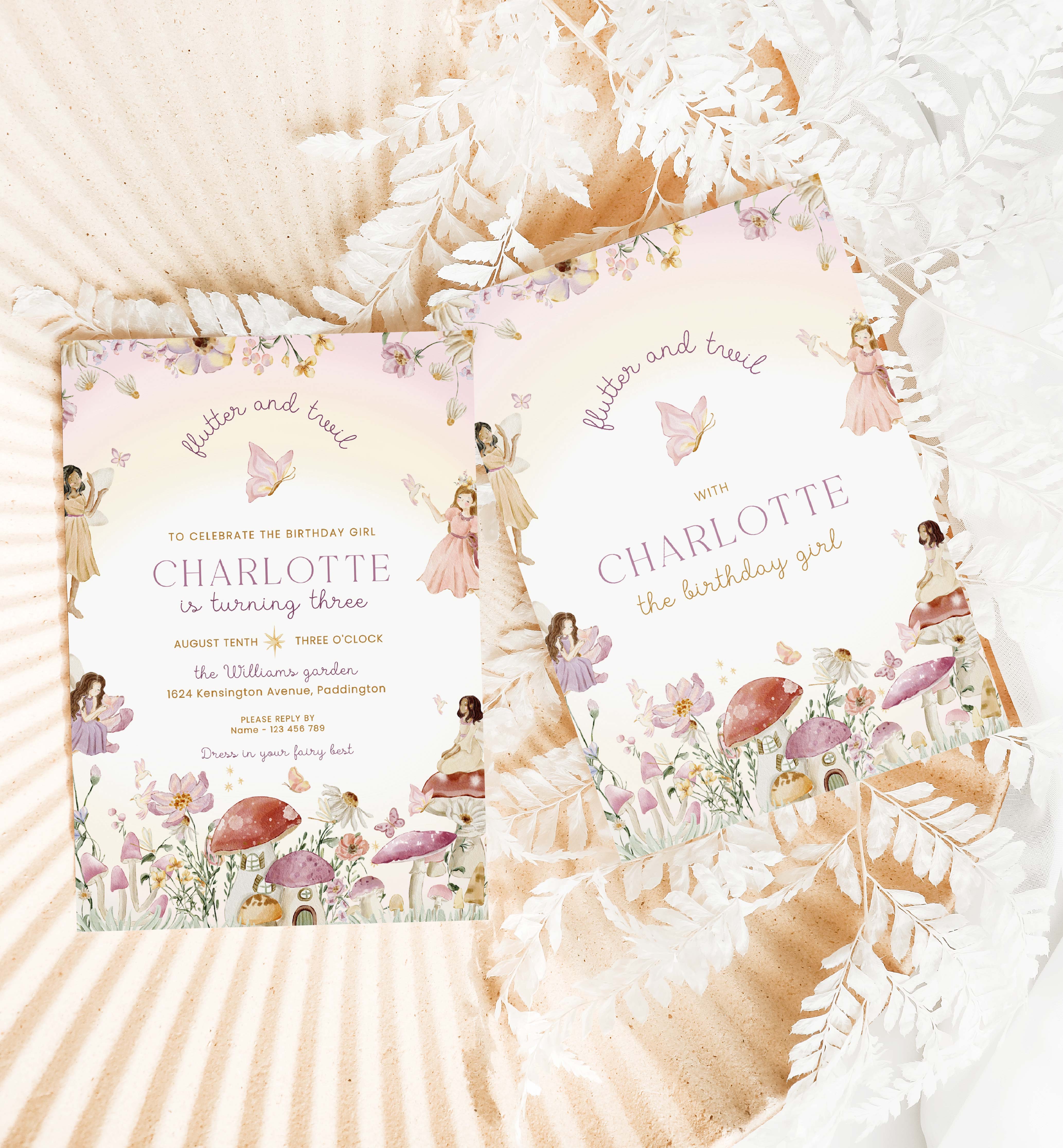 FAR-MLT-1-B2590 - FAIRY - MULTI - BIRTHDAY INVITATION design preview