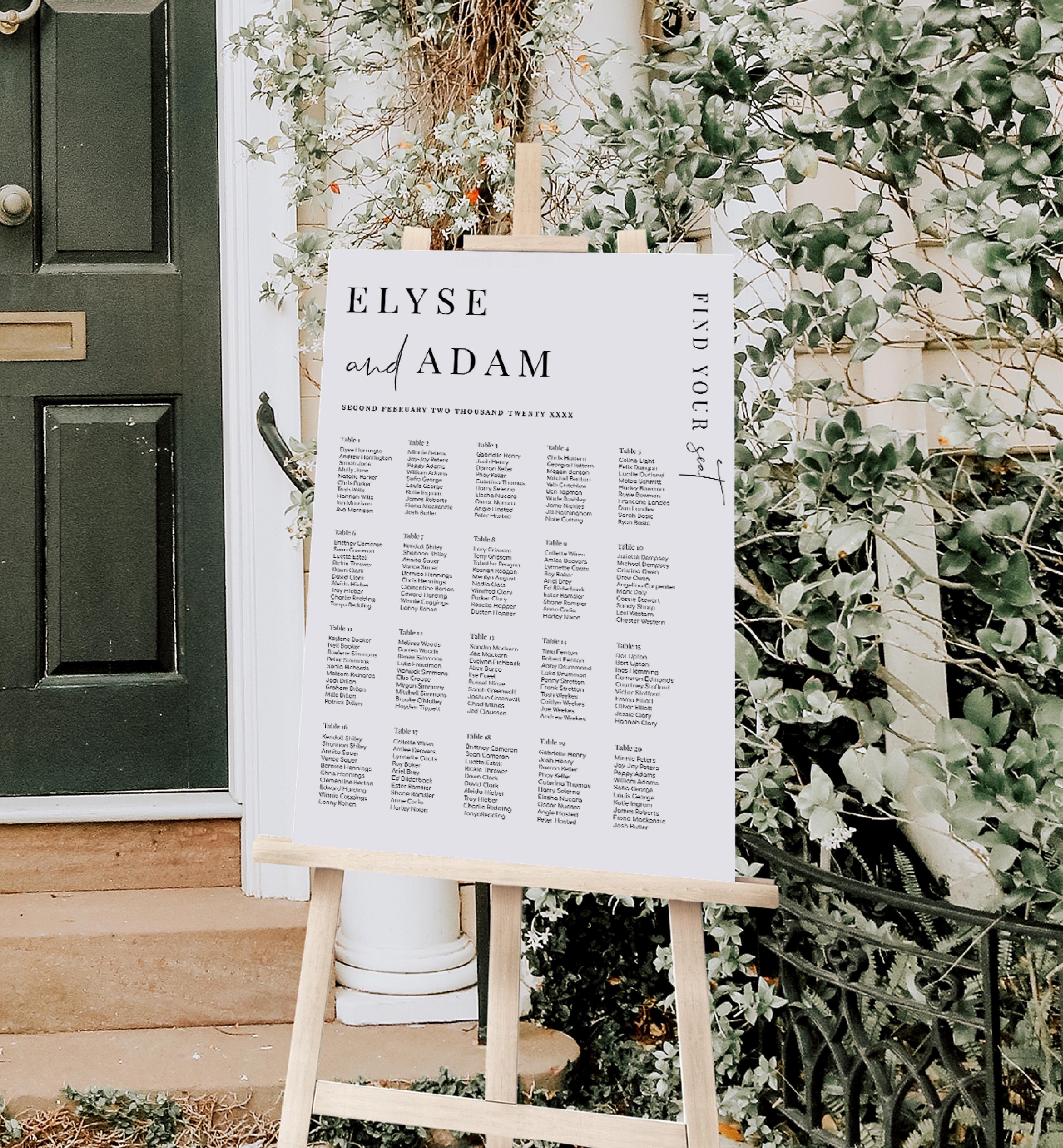 EST-WHT-4-B2184 - ESTELLE - WHITE - SEATING CHART design preview