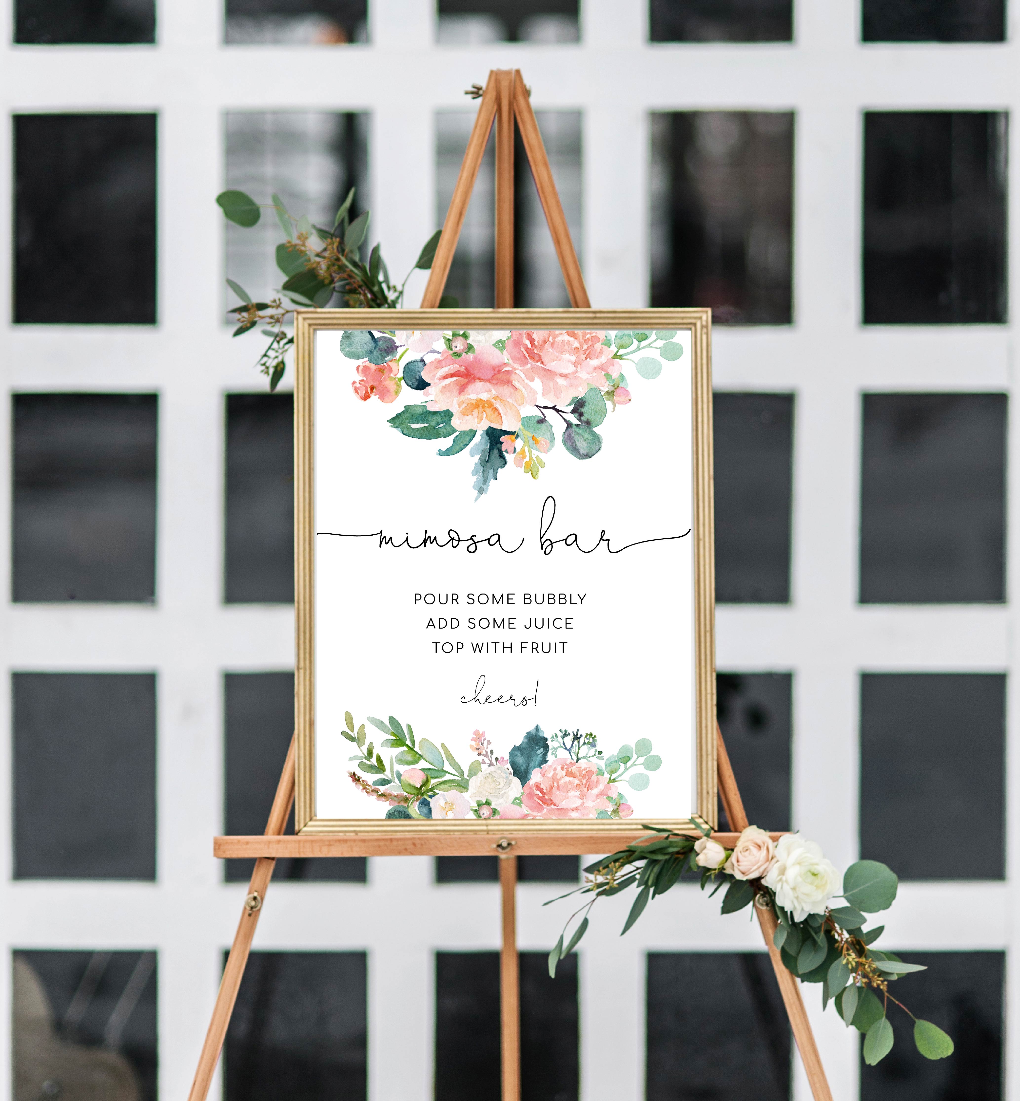 AFB-PNK-7-B850 - AFTERNOON BLOOMS - PINK - MIMOSA BAR SIGN JUICE TAGS BUNDLE design preview