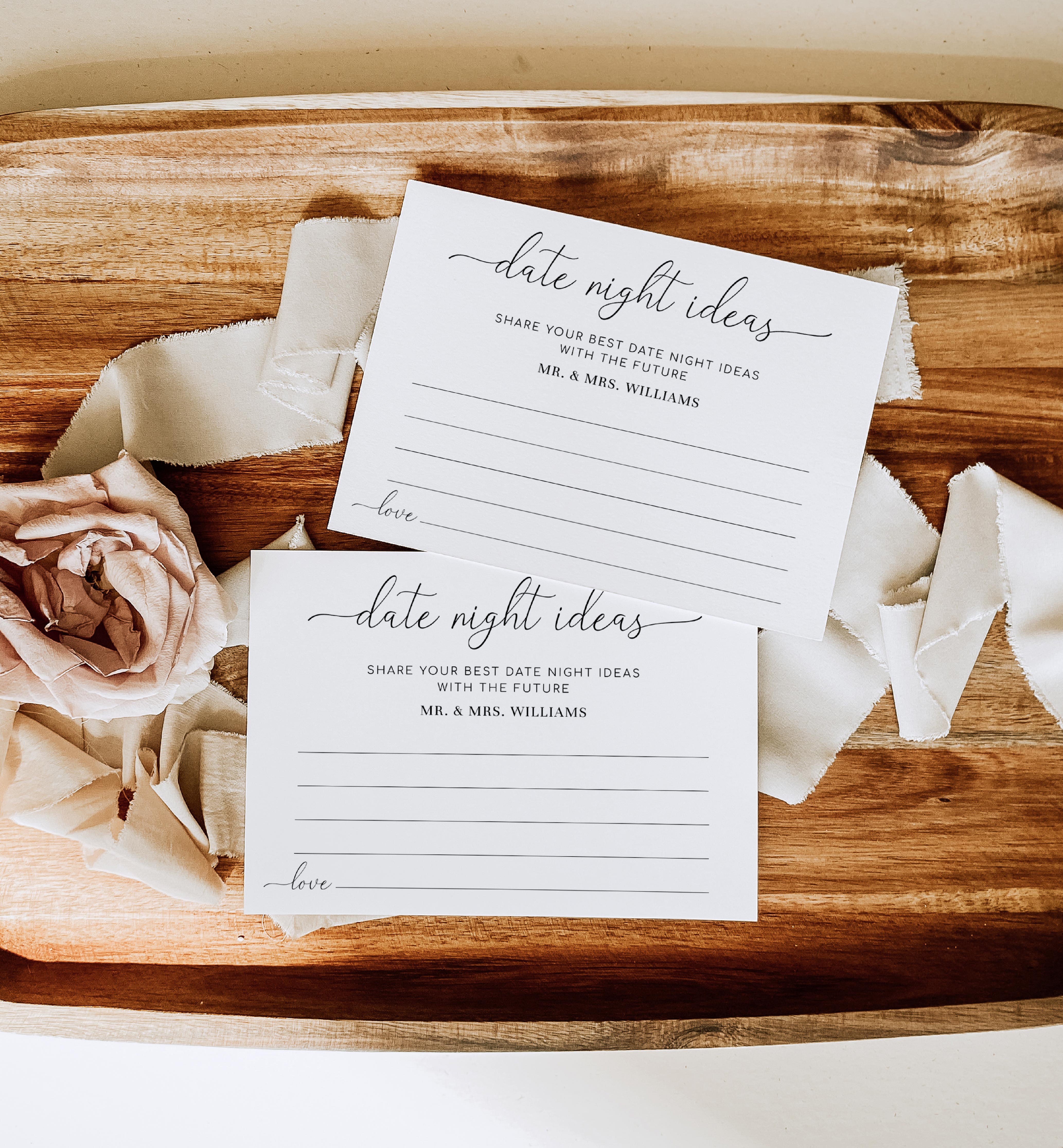QSC-WHT-7-B2346 - QUINN SCRIPT - WHITE - DATE NIGHT IDEAS GAME SIGN AND CARD design preview