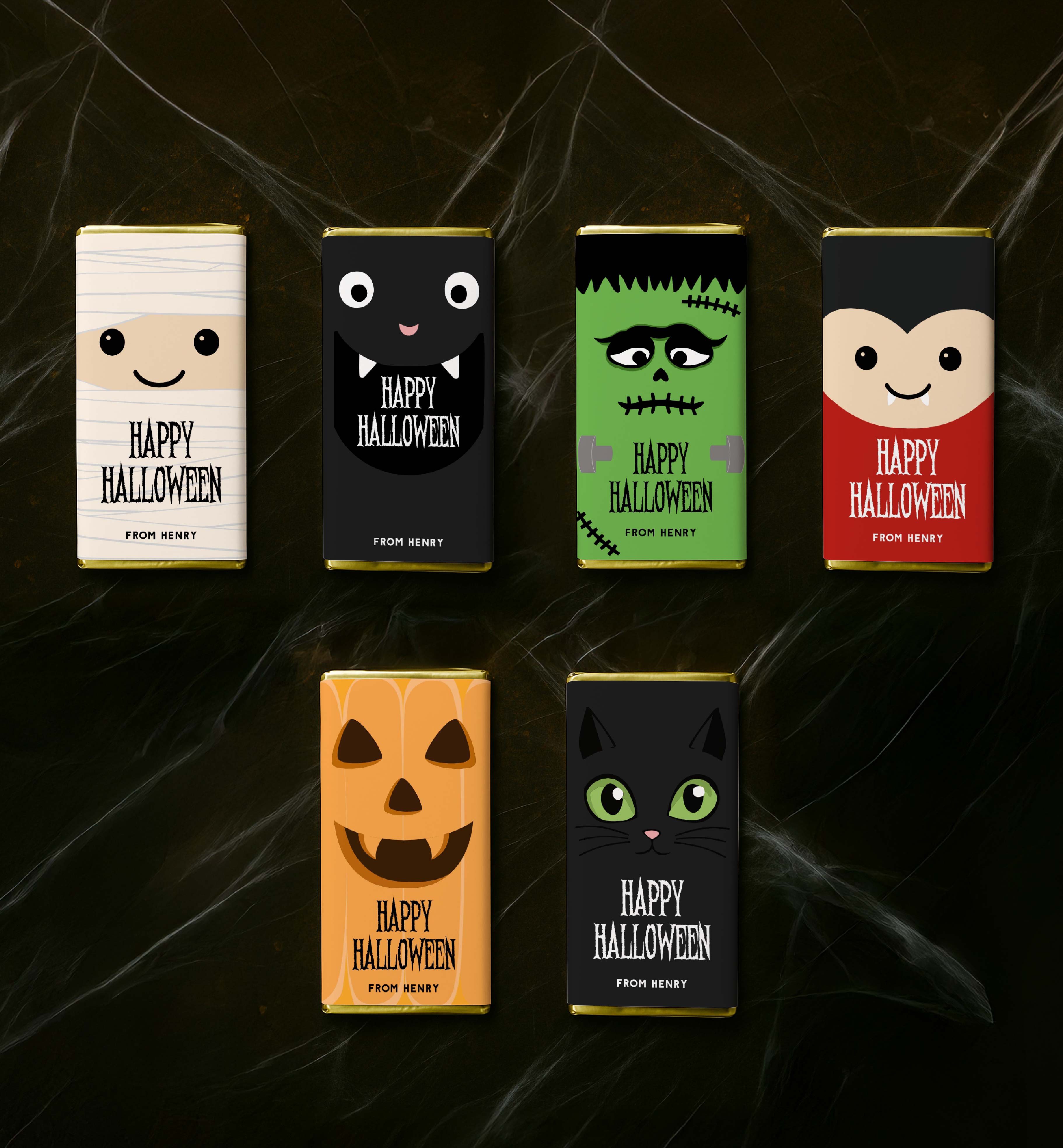 HAL-MLT-6-B3676 - HALLOWEEN - BLACK - CHOCOLATE WRAPPER design preview