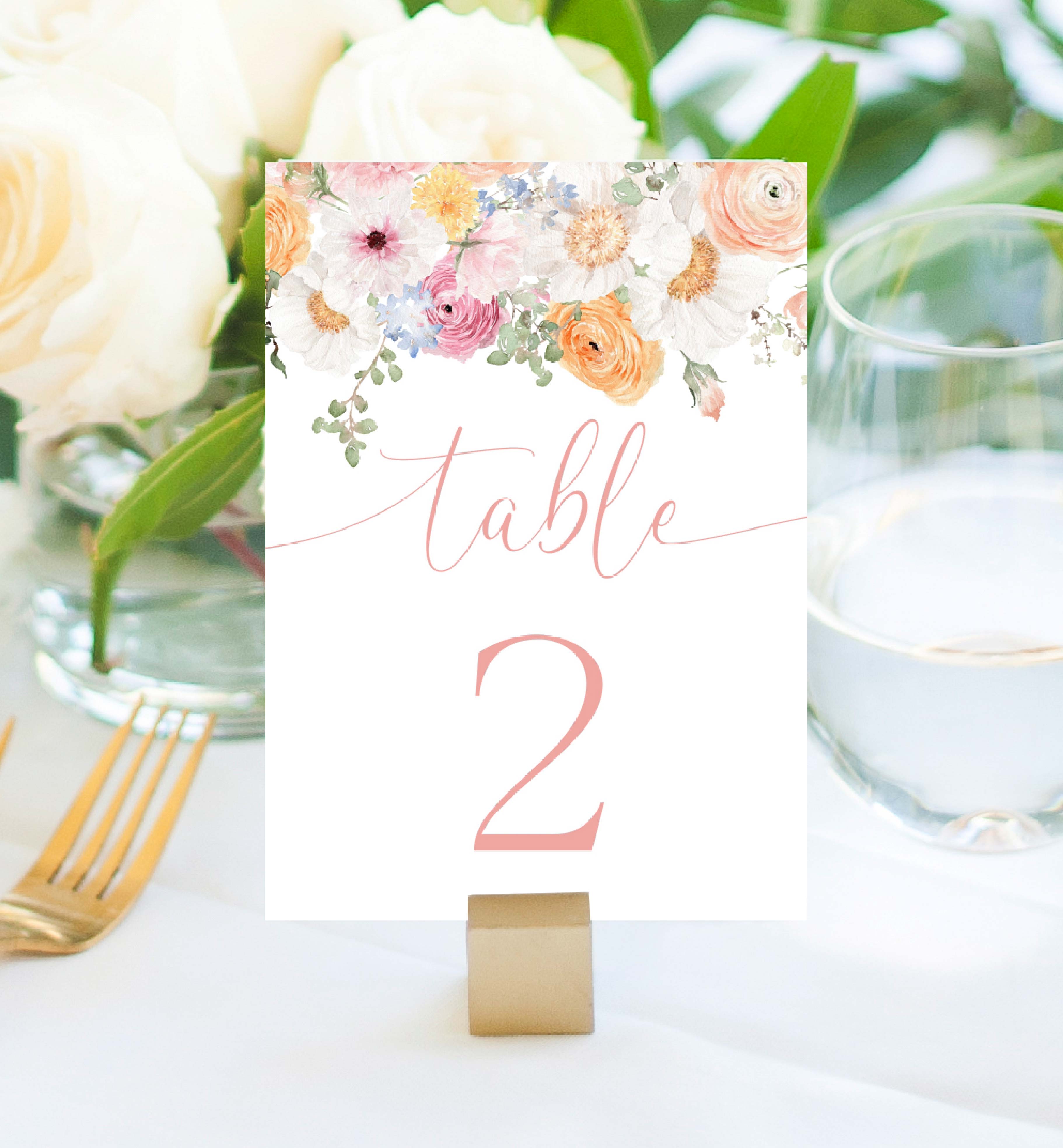 MIL-WHT-9-B3190 - MILLIE - WHITE - TABLE NUMBERS design preview