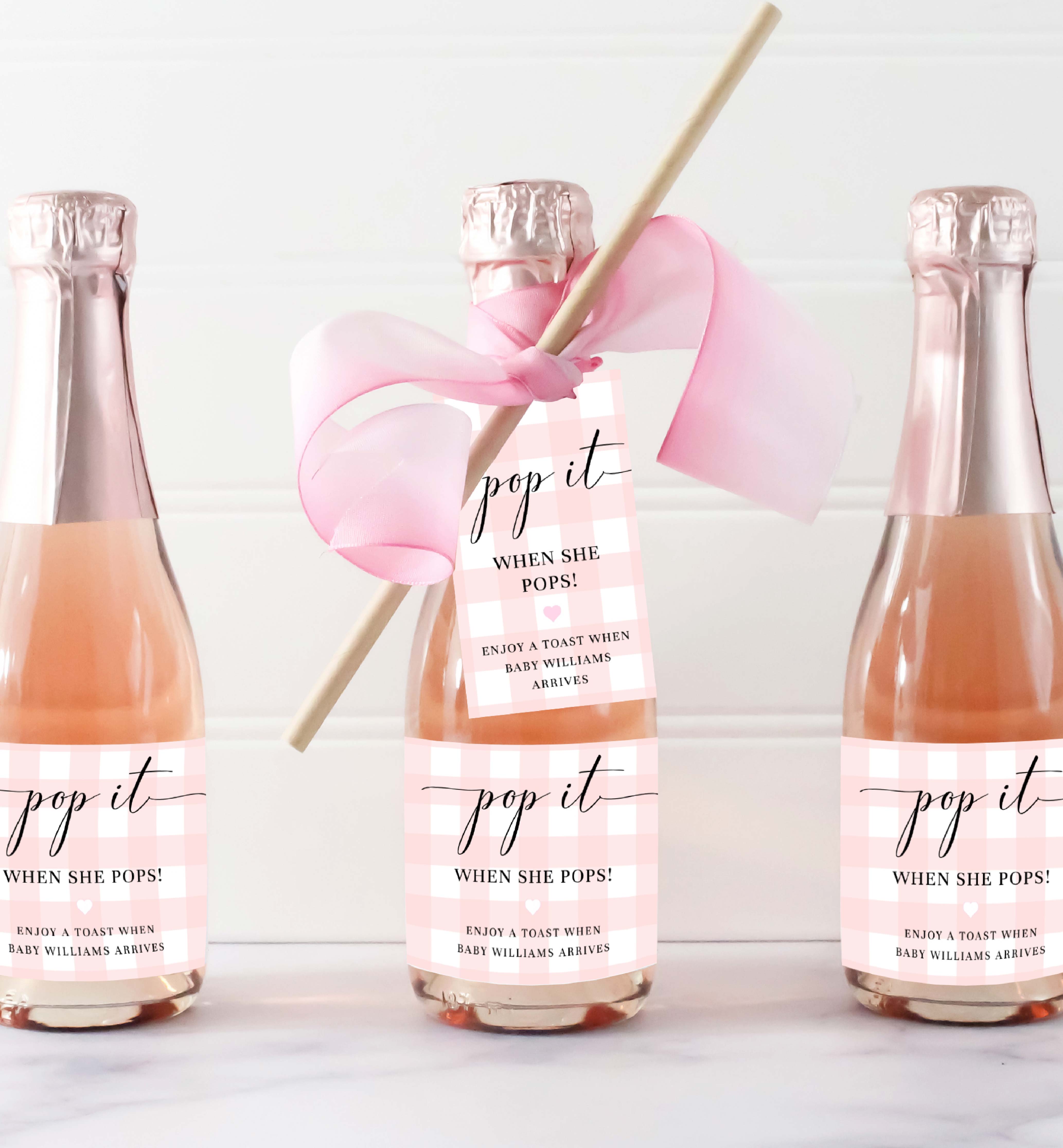 GIN-PNK-6-B2829 - GINGHAM - PINK - POP IT TAG design preview