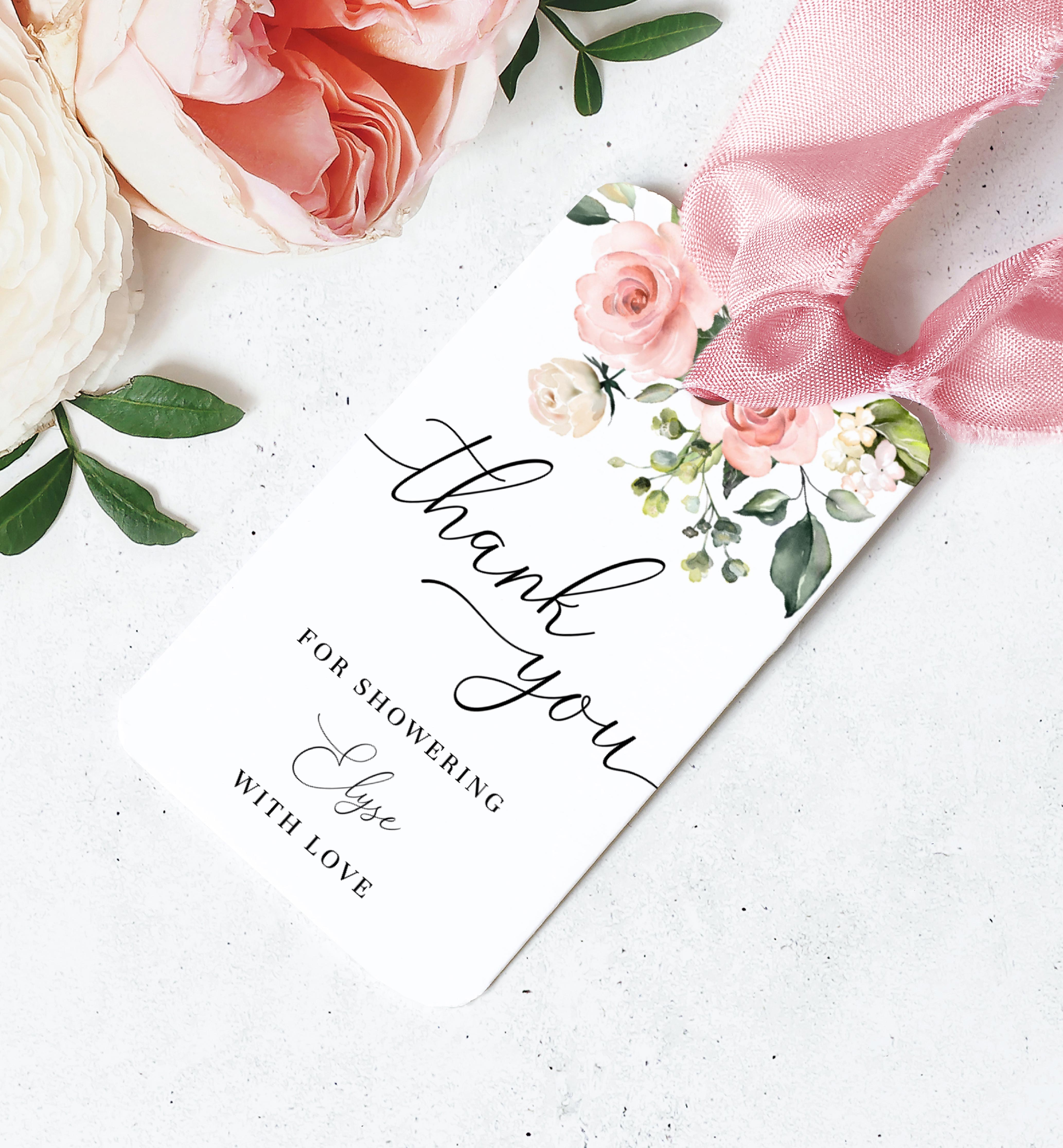 DAR-PNK-6-B381 - DARCY FLORAL PINK - FAVOUR TAGS design preview