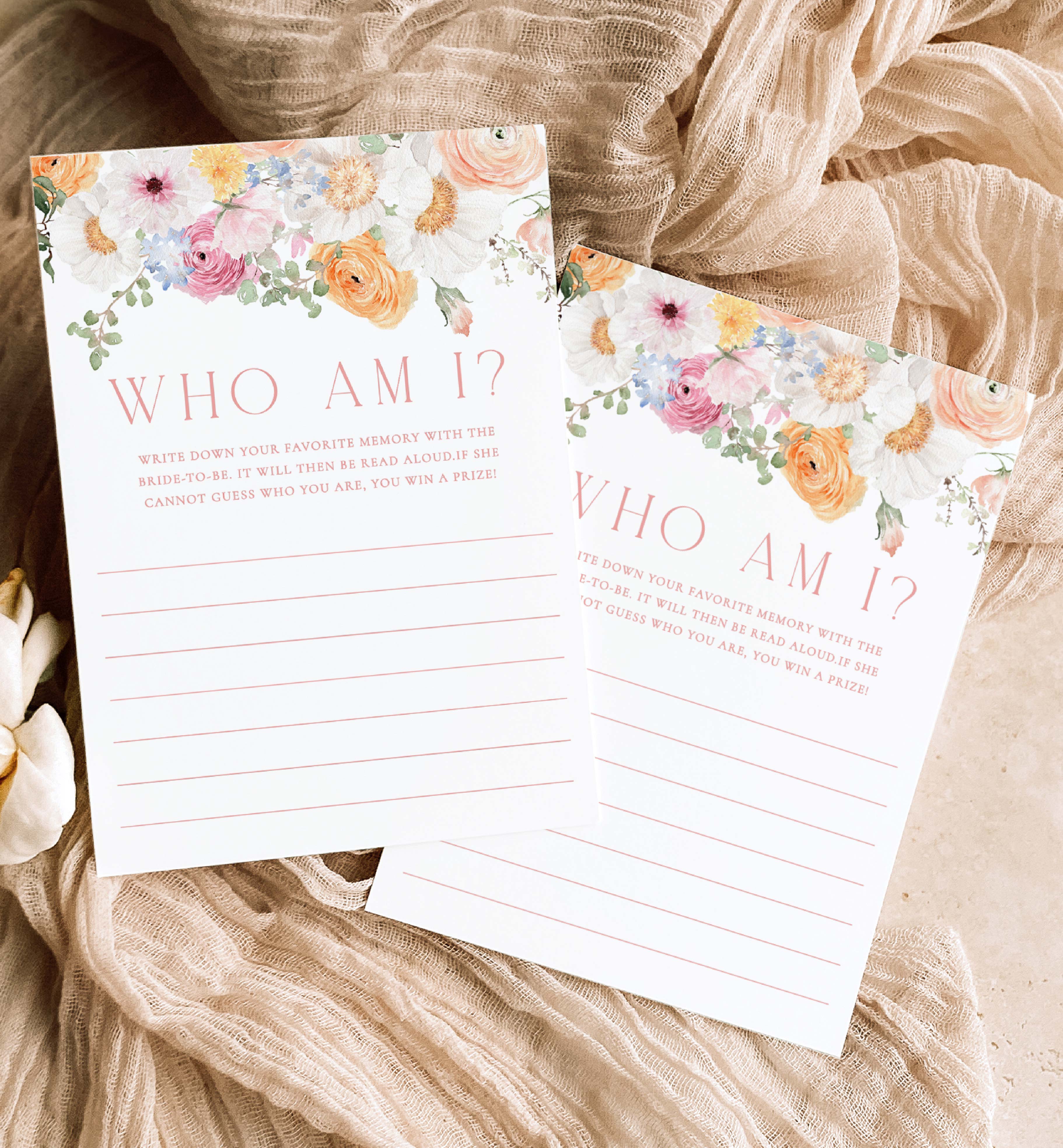 MIL-WHT-10-B3116 - MILLIE FLORAL - WHITE - WHO AM I GAME design preview