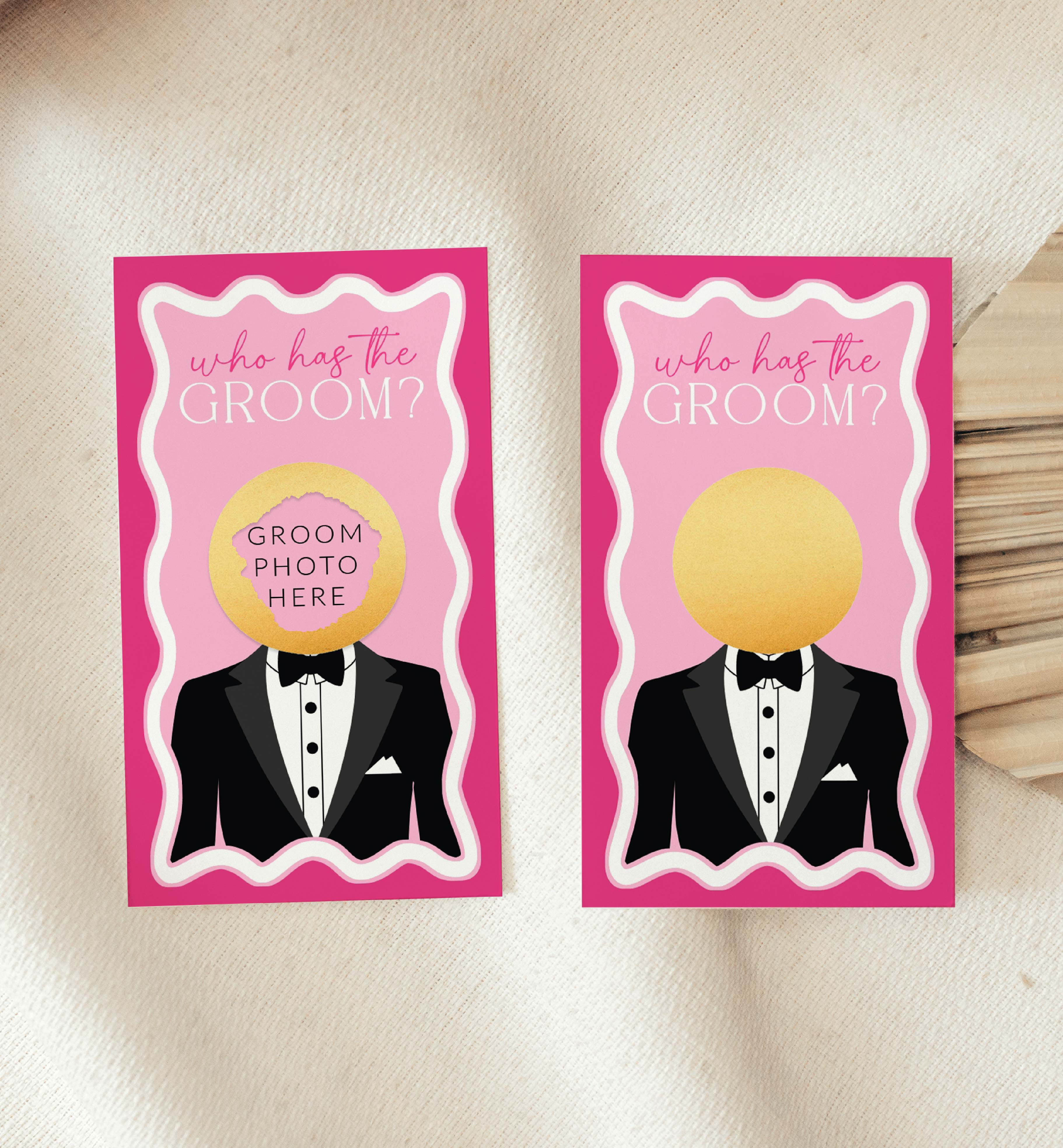 WAV-HPK-10-B3223 - WAVE - HOT PINK GOLD - WHO HAS THE GROOM GAME design preview