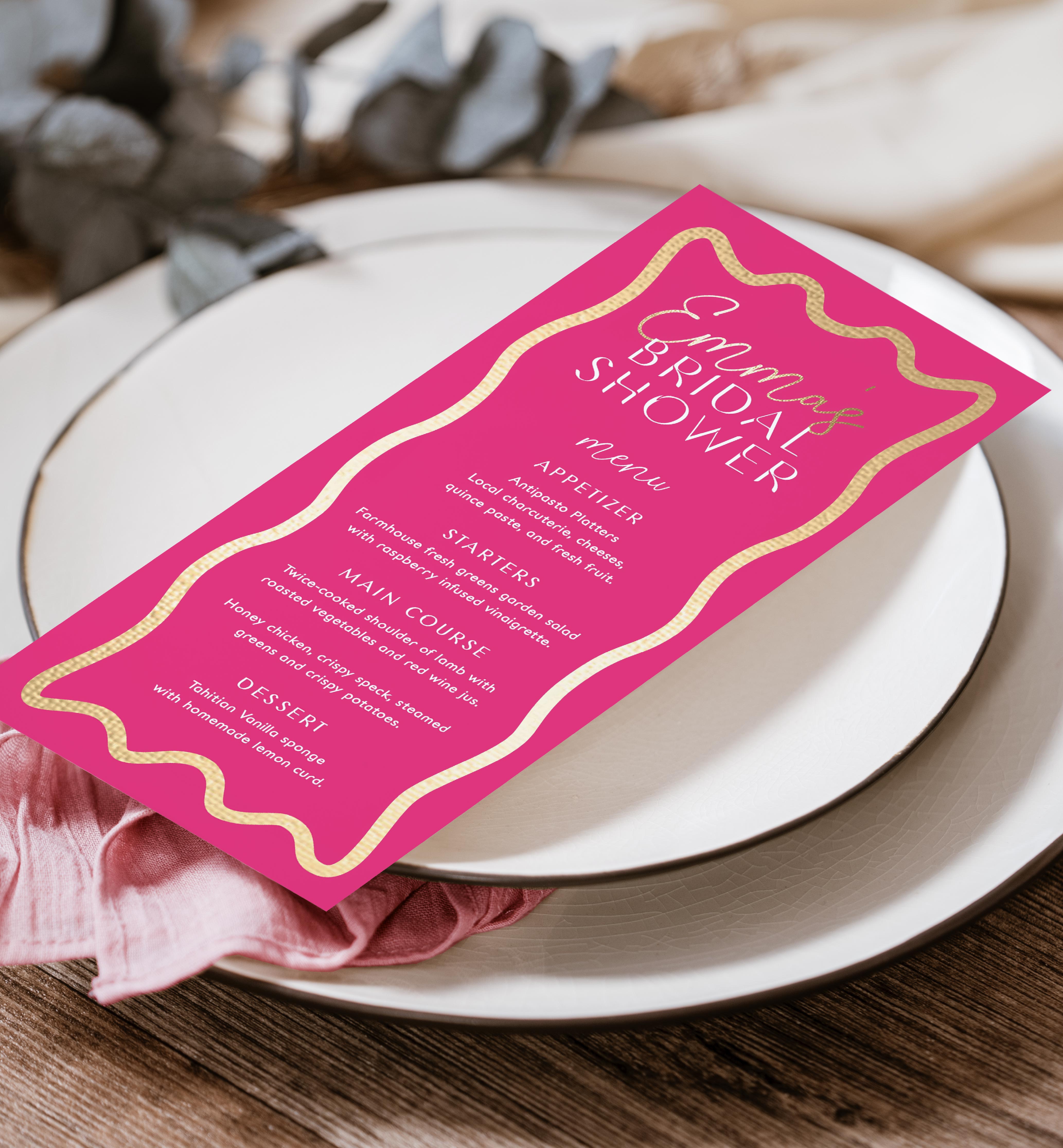 WAV-HPG-12-B2567 - WAVE - HOT PINK GOLD - MENU design preview