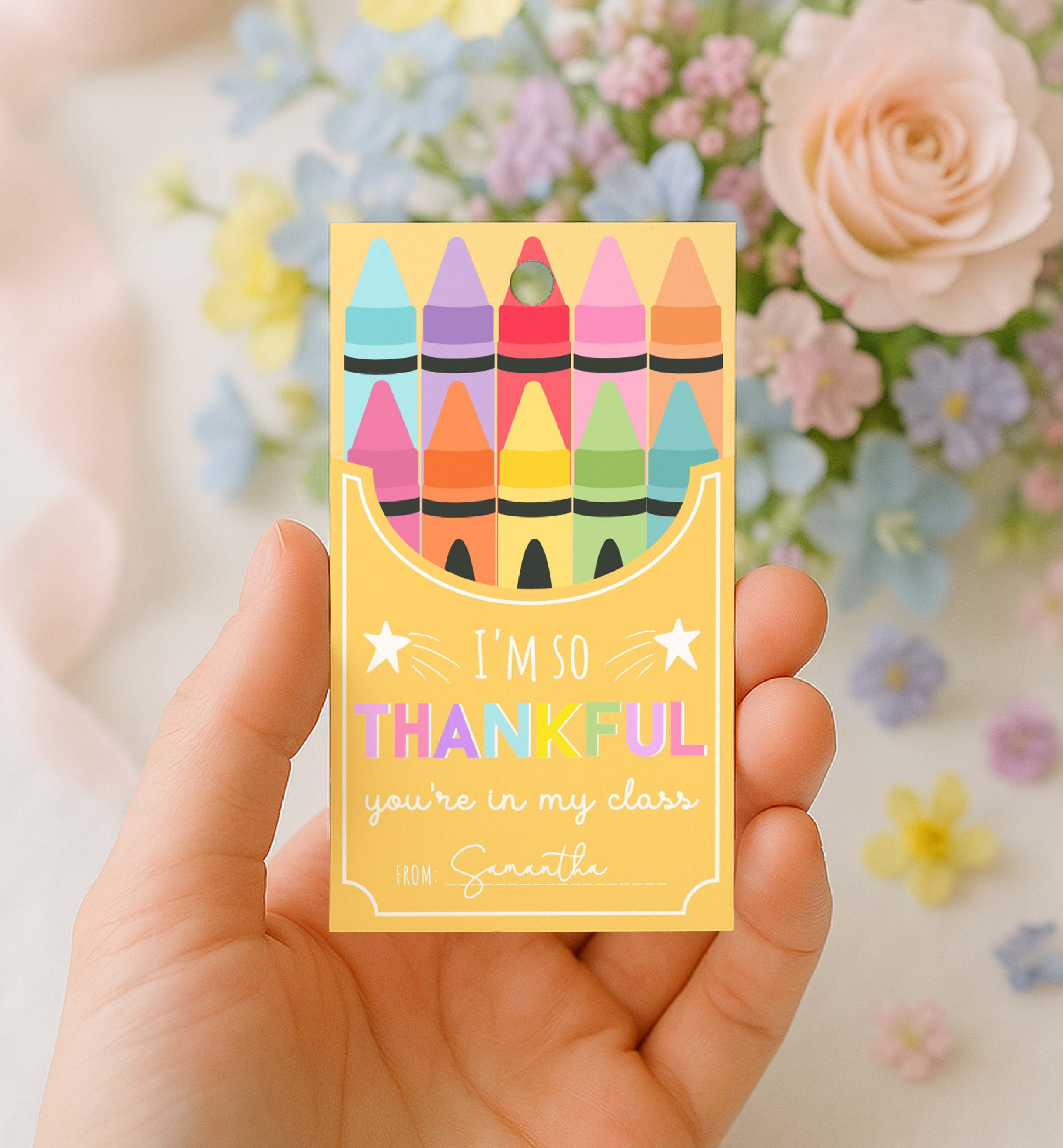PEN-MLT-6-B3702 - PENCIL - MULTI - THANKFUL YOU'RE IN MY CLASS TAG design preview